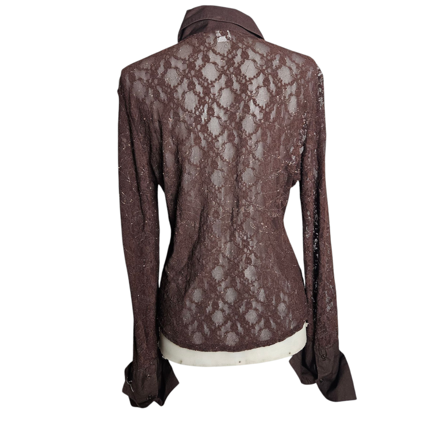 Chemise en dentelle détails dorés