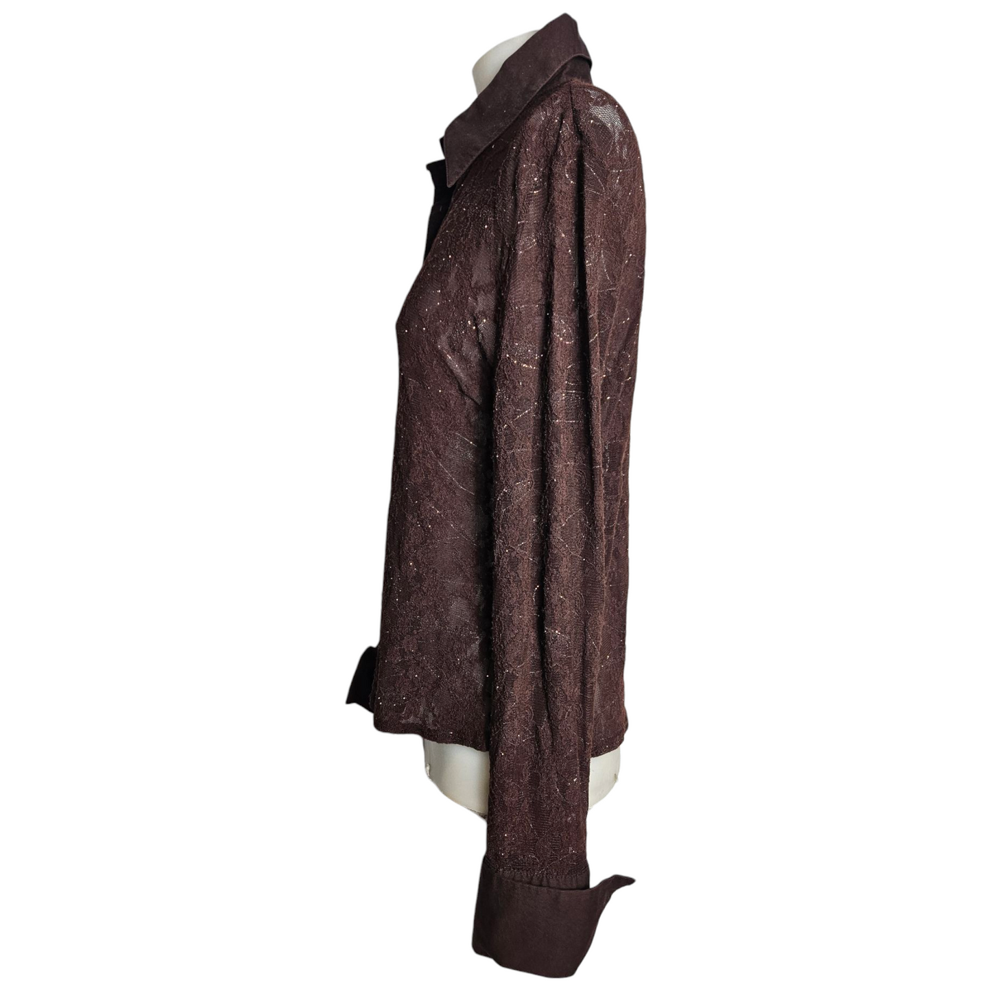 Chemise en dentelle détails dorés