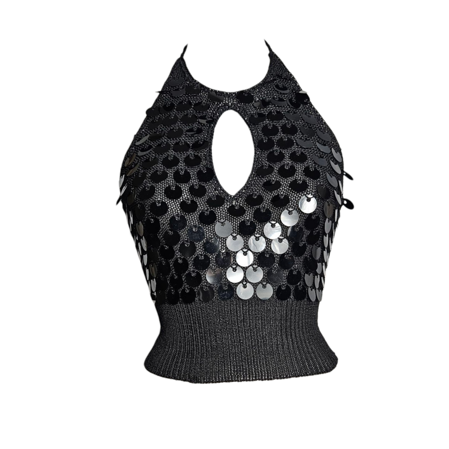 Haut dos nu crochet et sequins