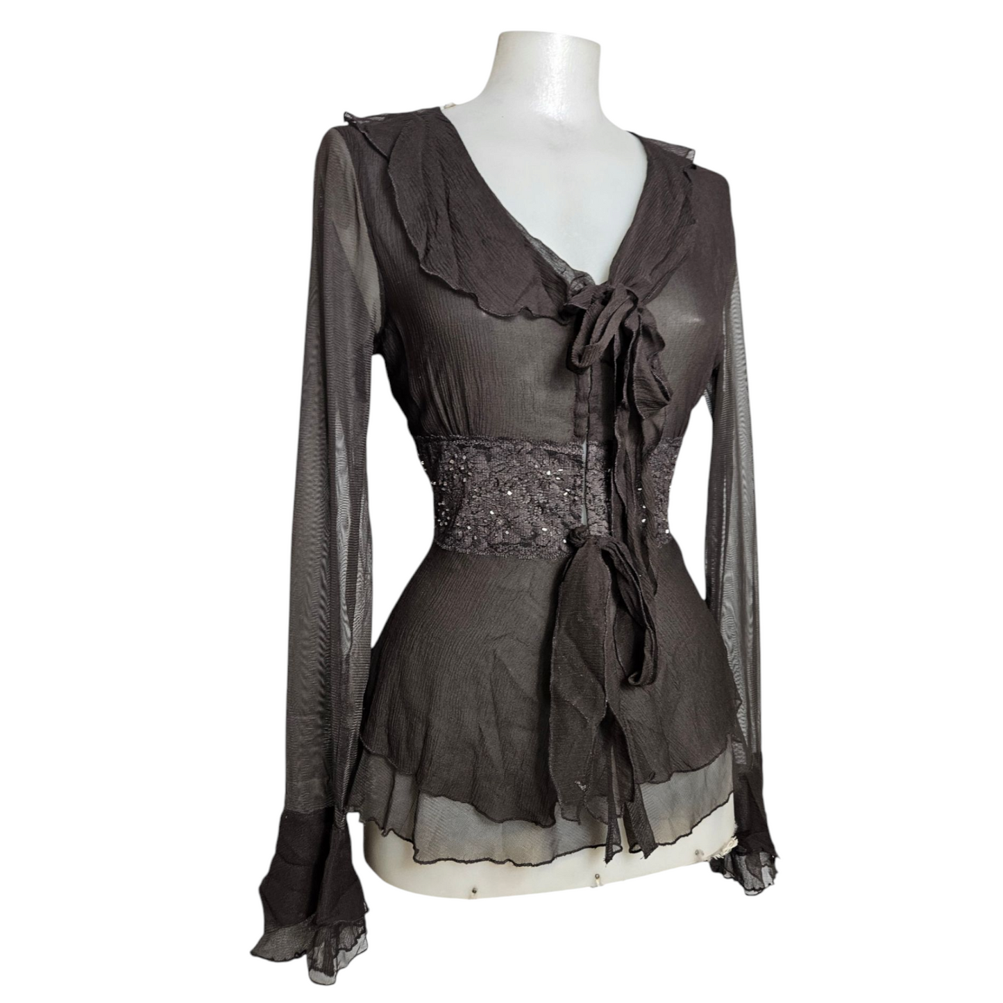 Voile and lace blouse