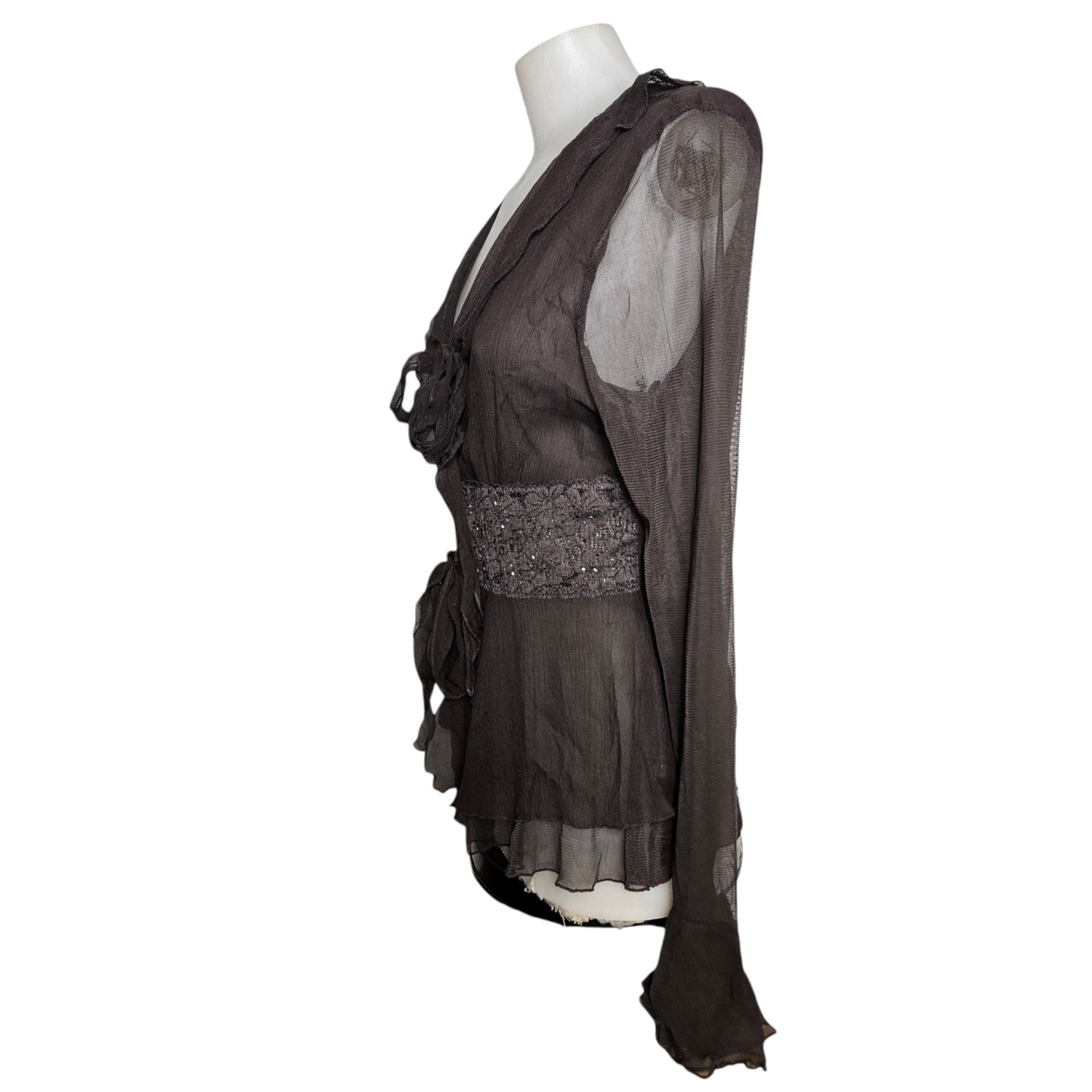 Voile and lace blouse