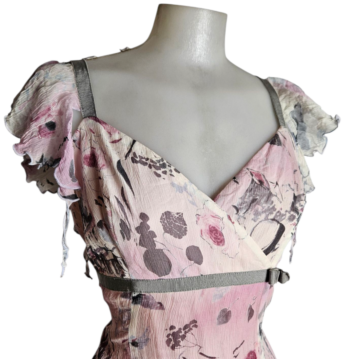 Ruffled silk dress