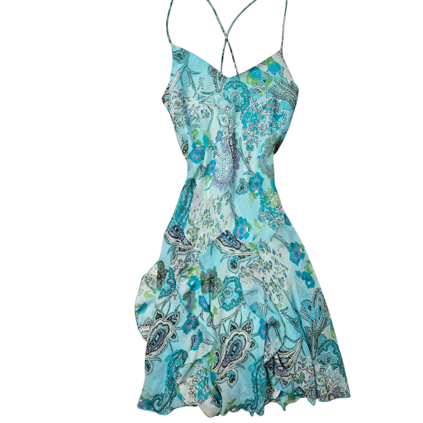 Robe en voile bleue