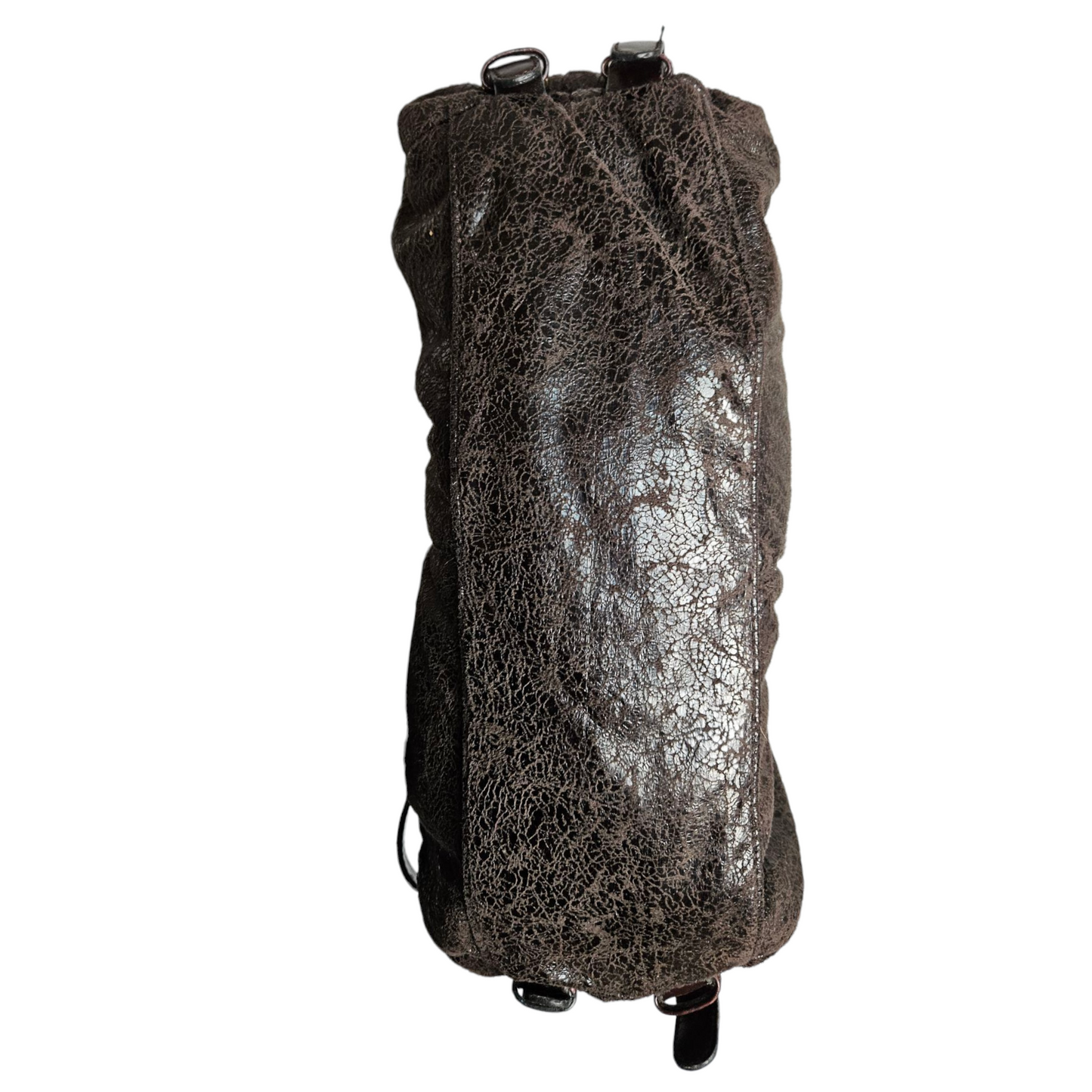 Faux leather bag with strap details