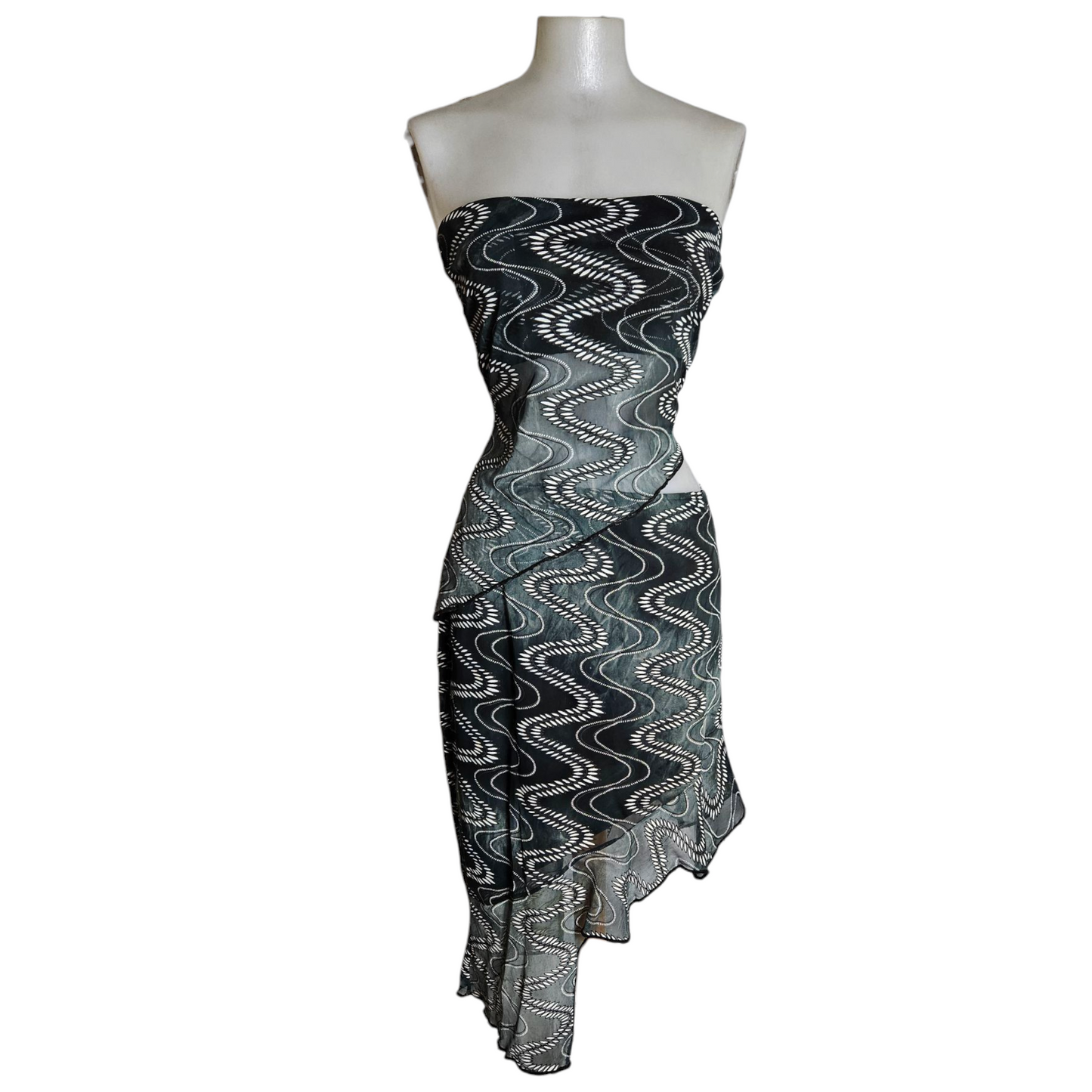 Ensemble haut strapless et jupe asymétrique
