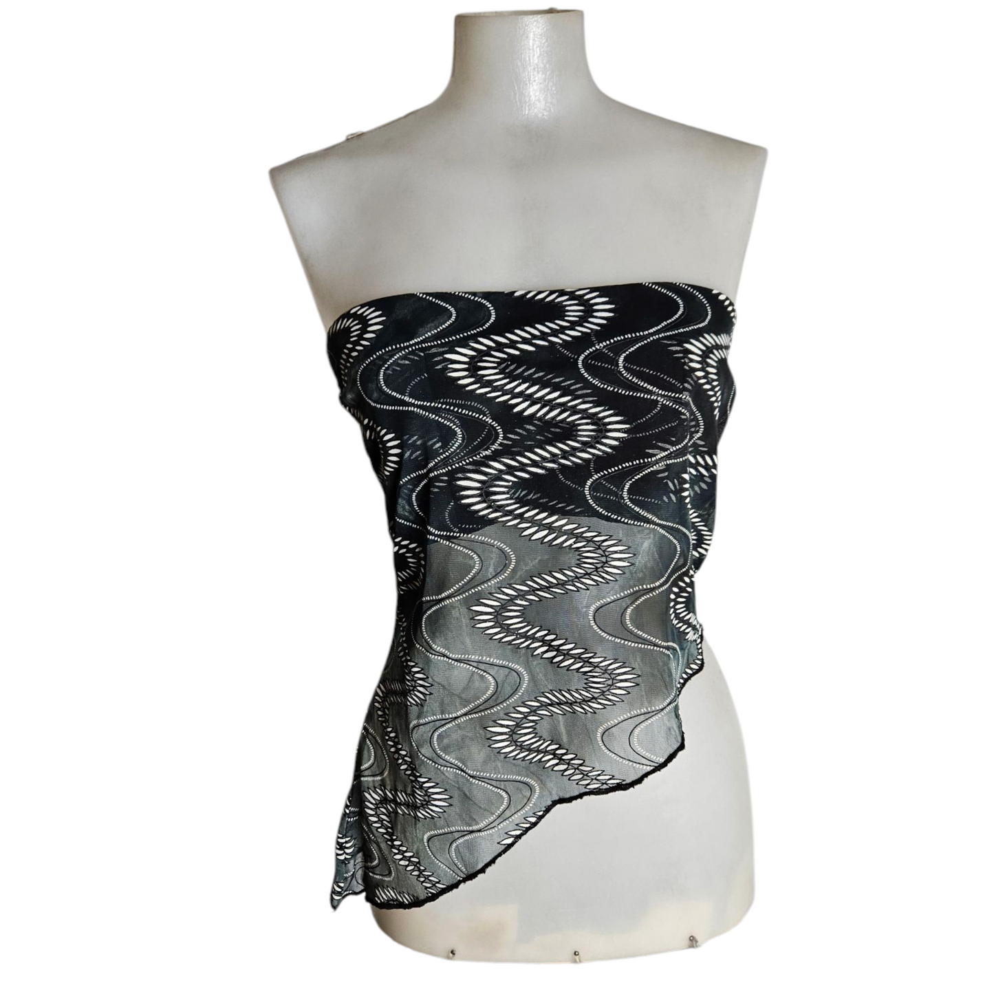 Ensemble haut strapless et jupe asymétrique