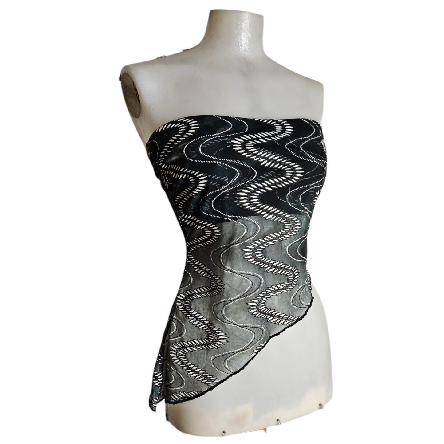 Ensemble haut strapless et jupe asymétrique