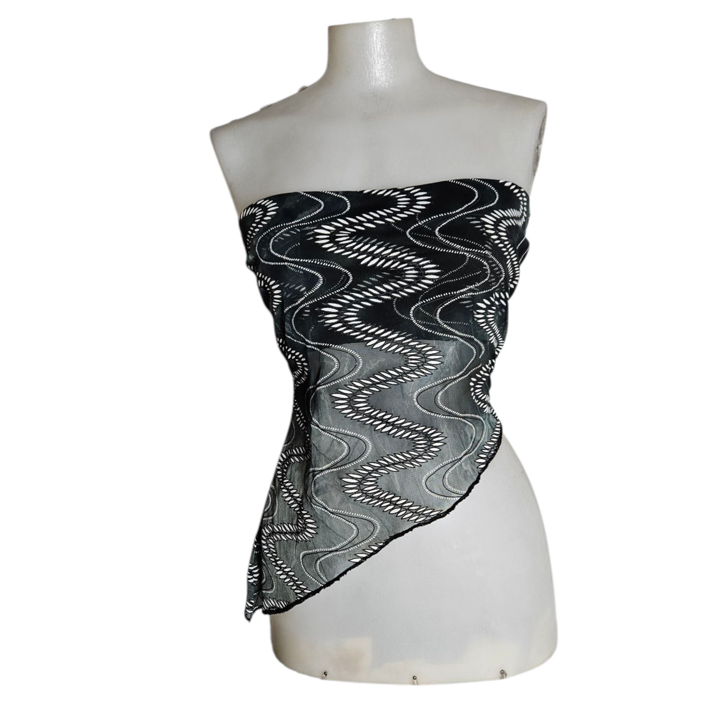 Ensemble haut strapless et jupe asymétrique