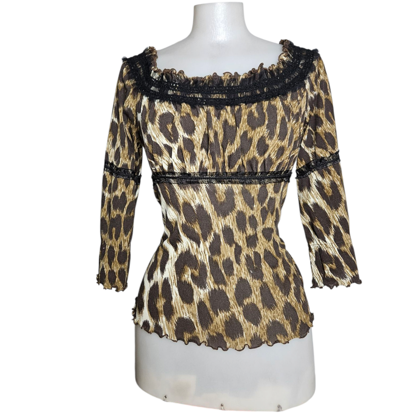 Leopard print voile top