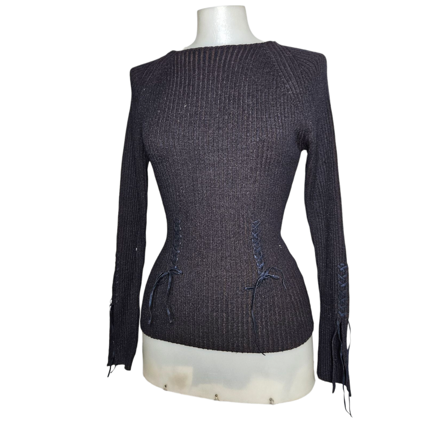 Lace-up sweater