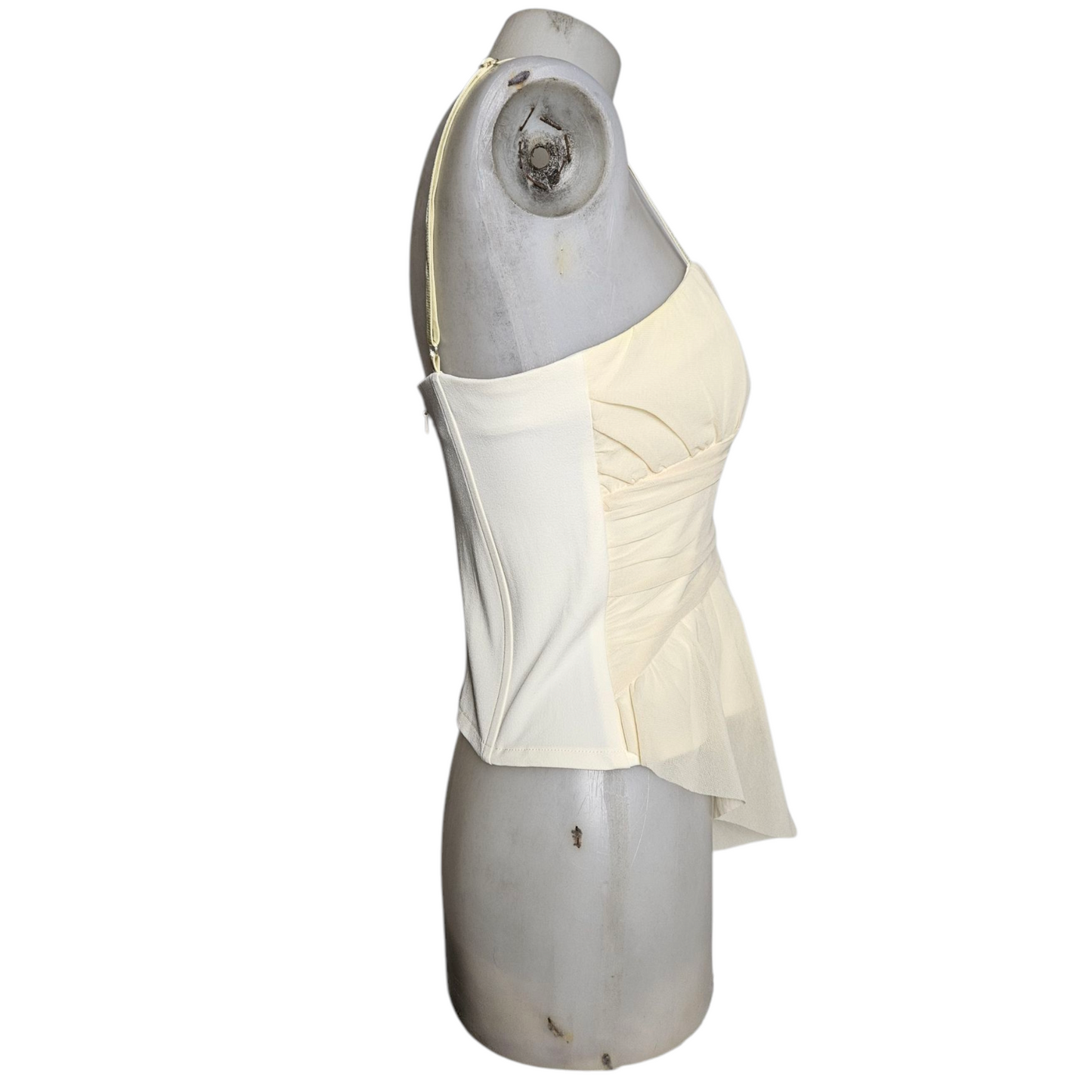 Haut esprit corset details voile et broche