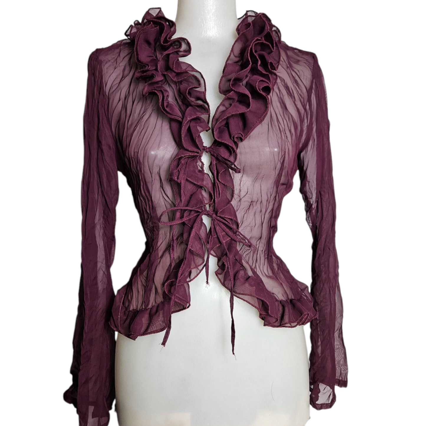 Ruffled voile blouse