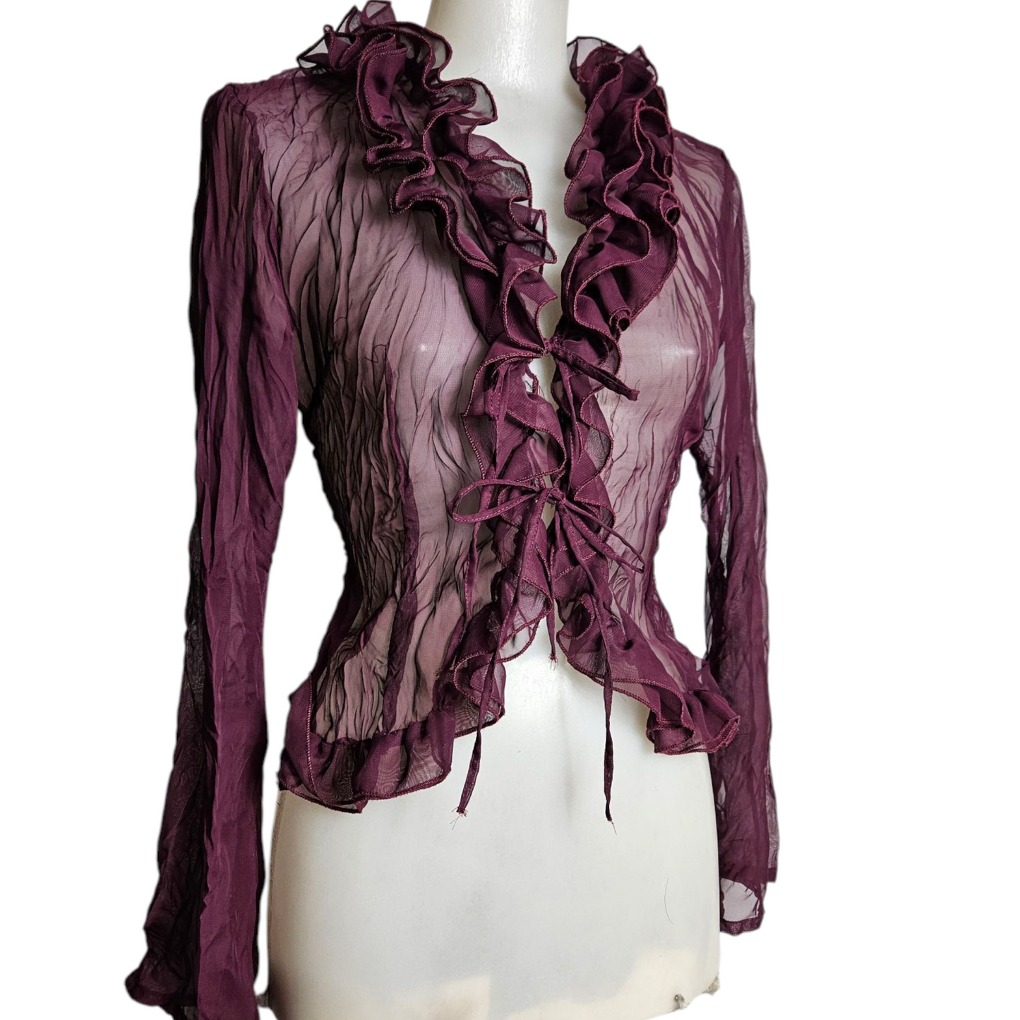 Ruffled voile blouse