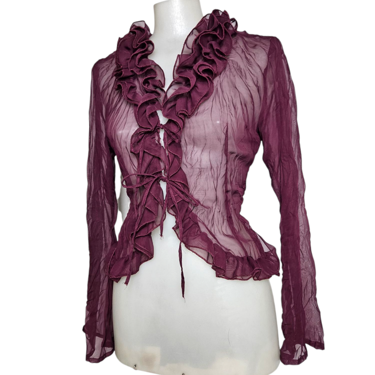Ruffled voile blouse