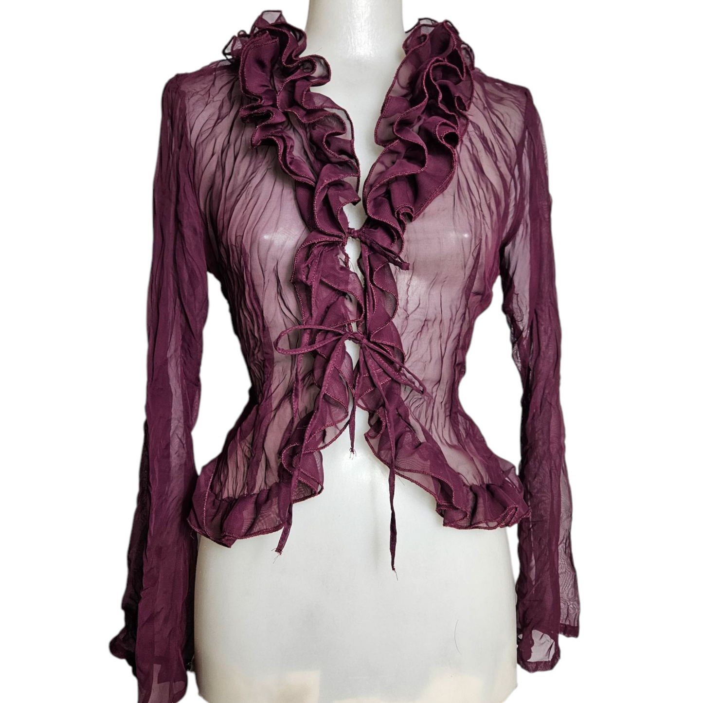 Ruffled voile blouse
