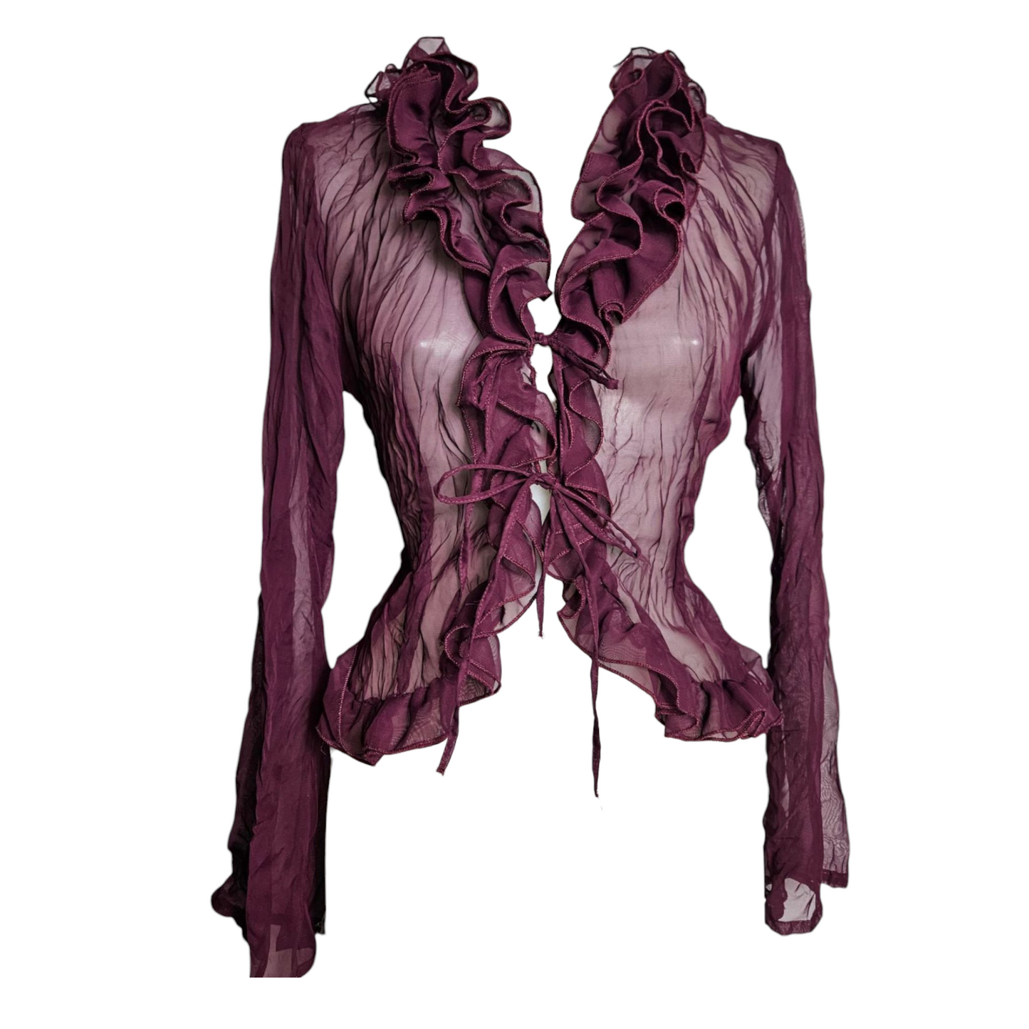 Ruffled voile blouse