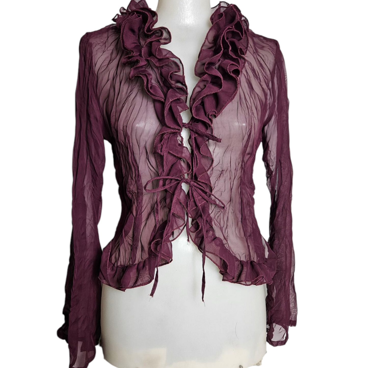 Ruffled voile blouse