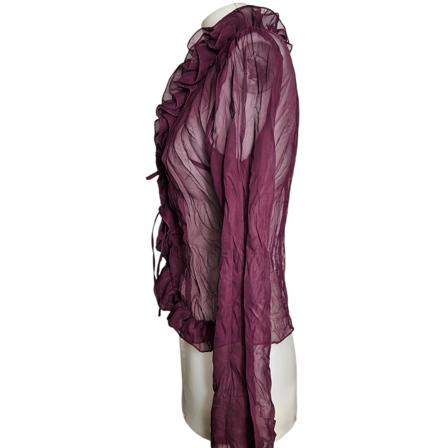 Ruffled voile blouse