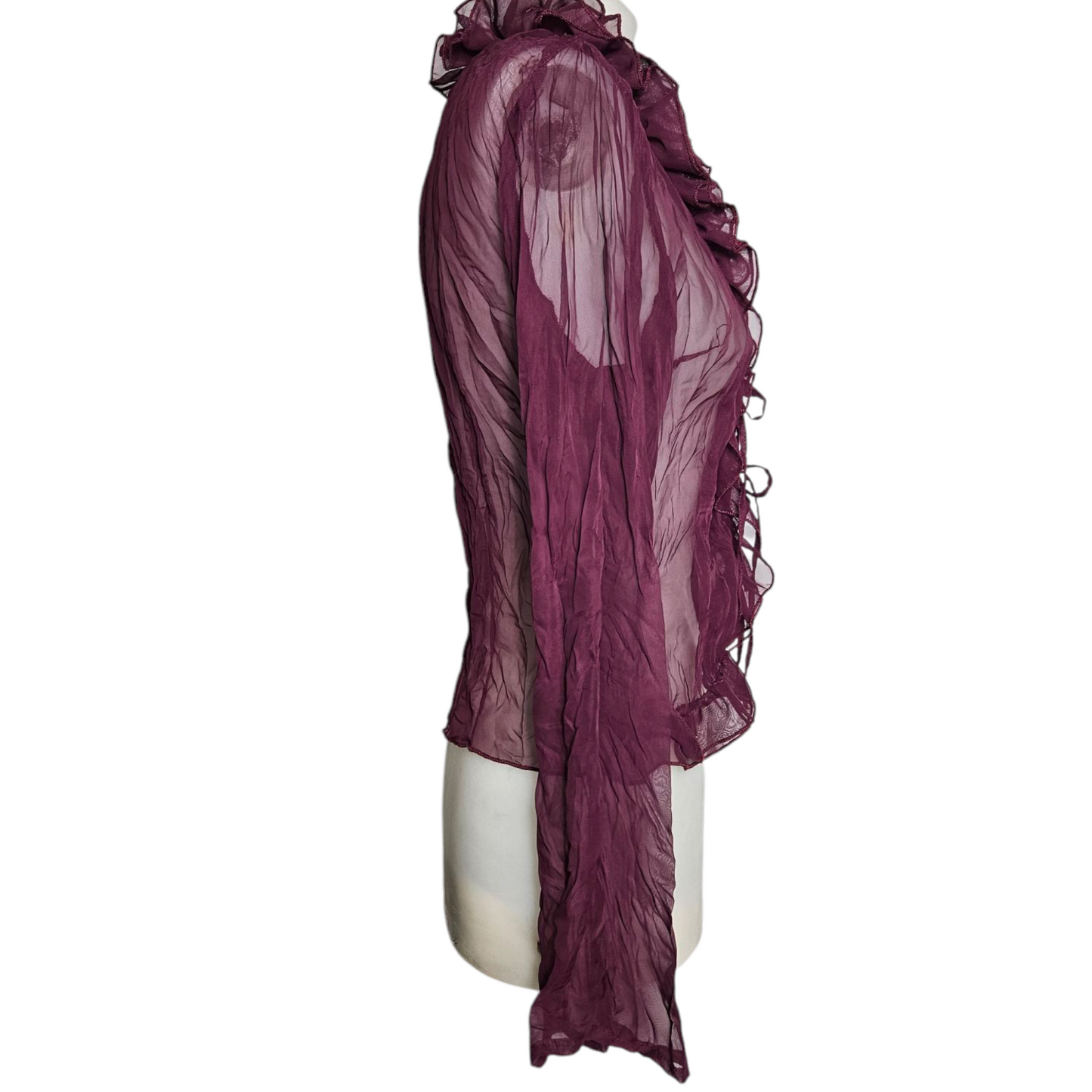 Ruffled voile blouse
