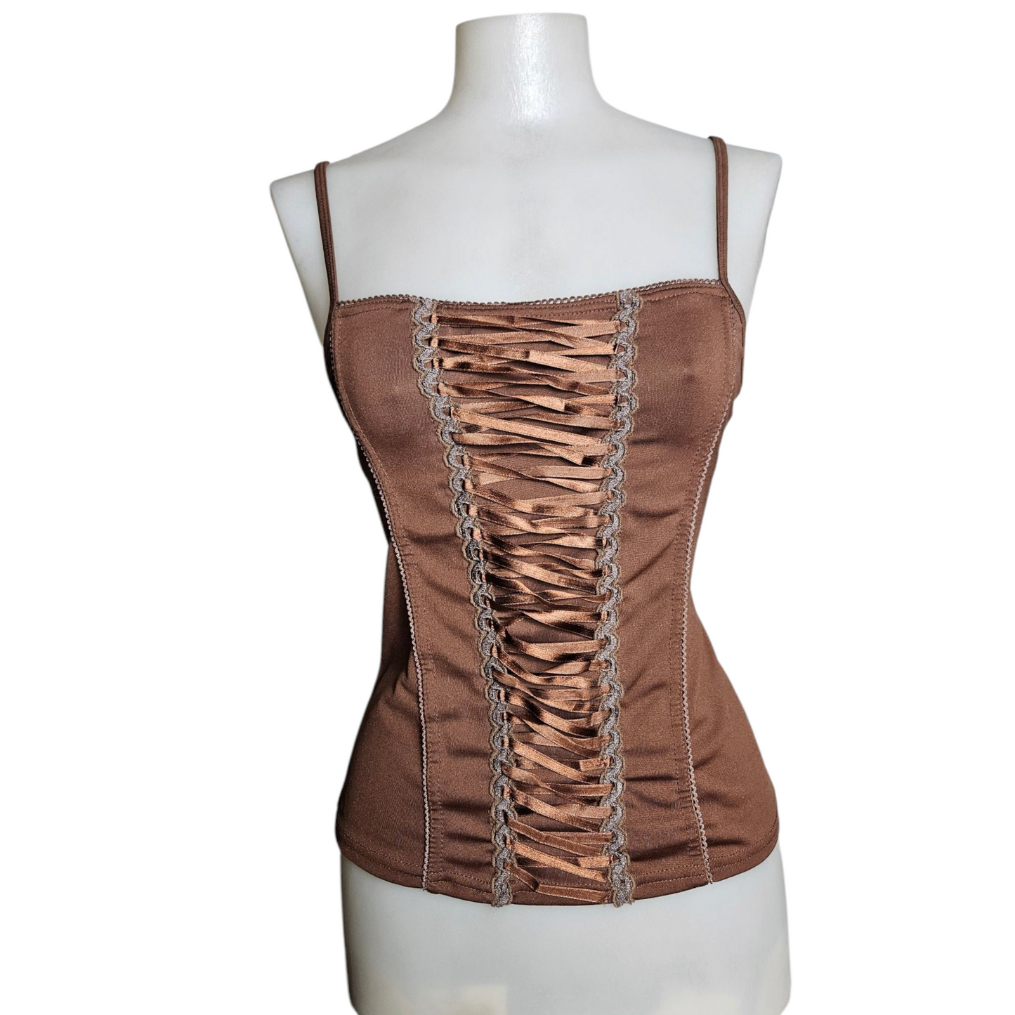 Corset-style top with lacing