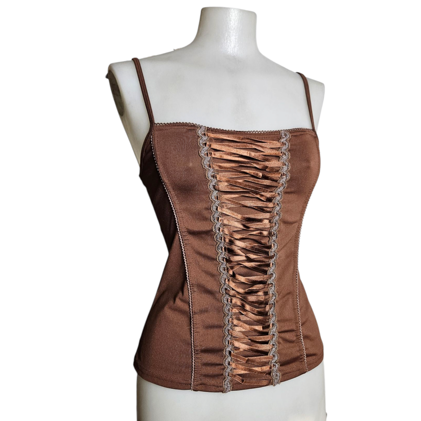 Corset-style top with lacing