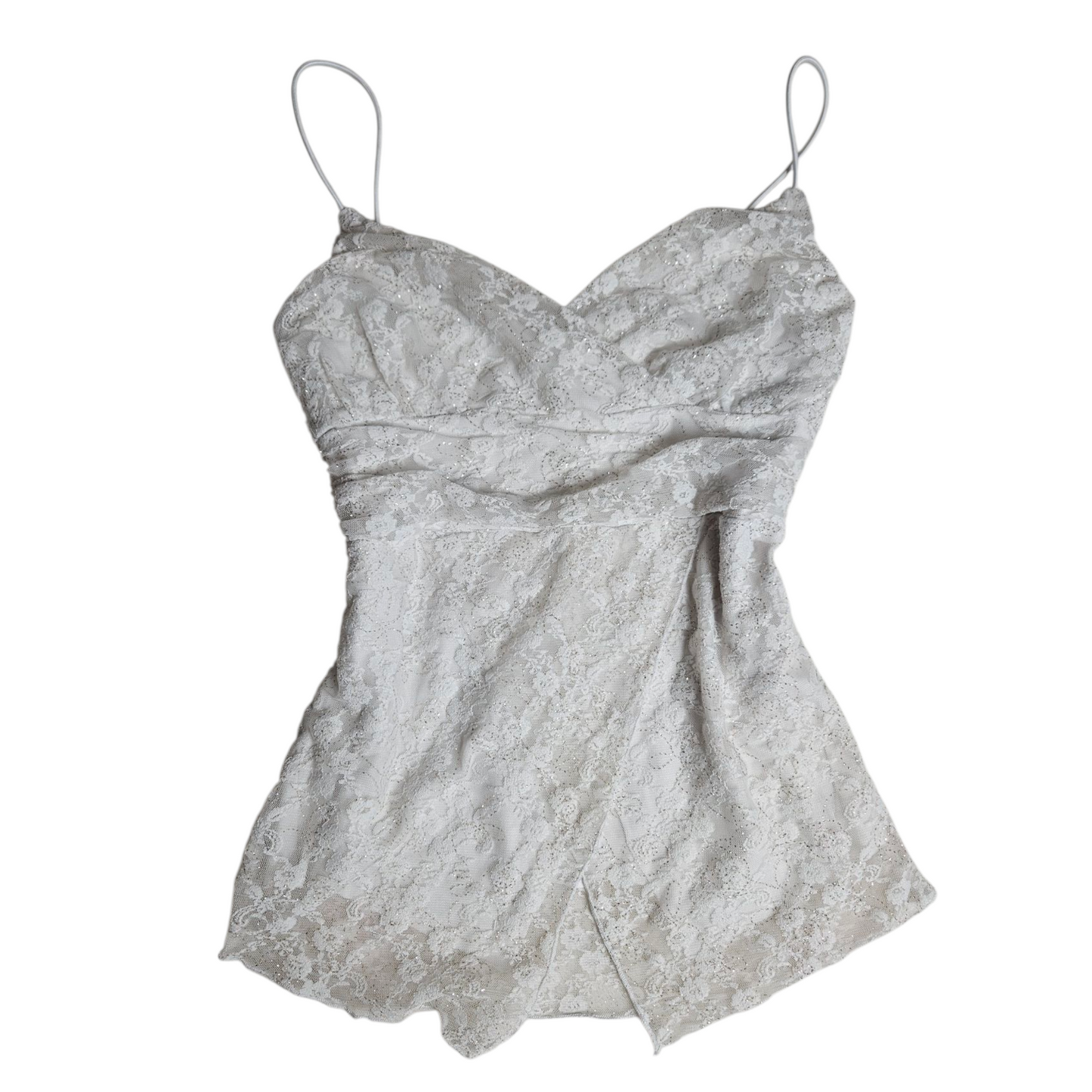 Asymmetrical lace tank top