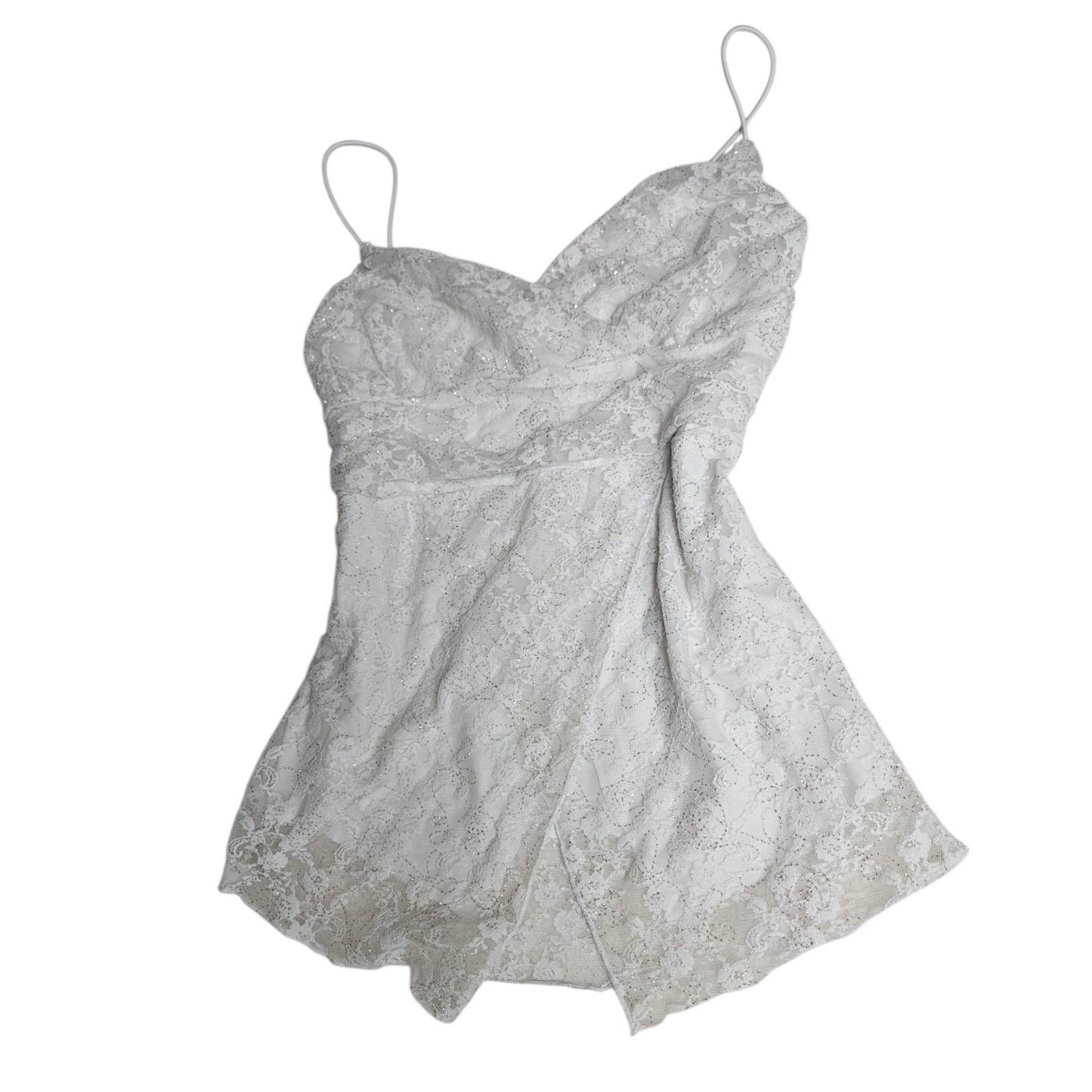Asymmetrical lace tank top
