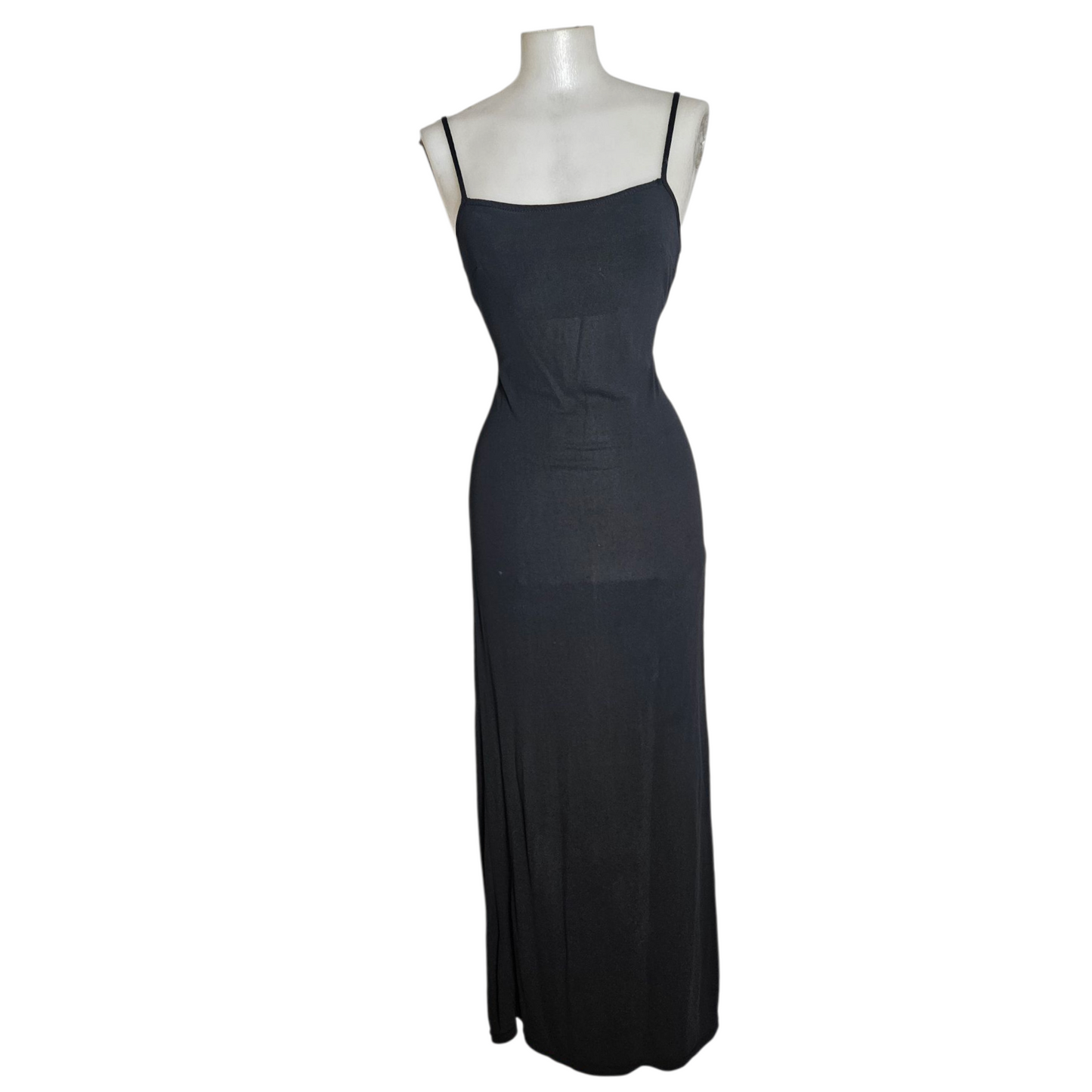 Black voile maxi dress