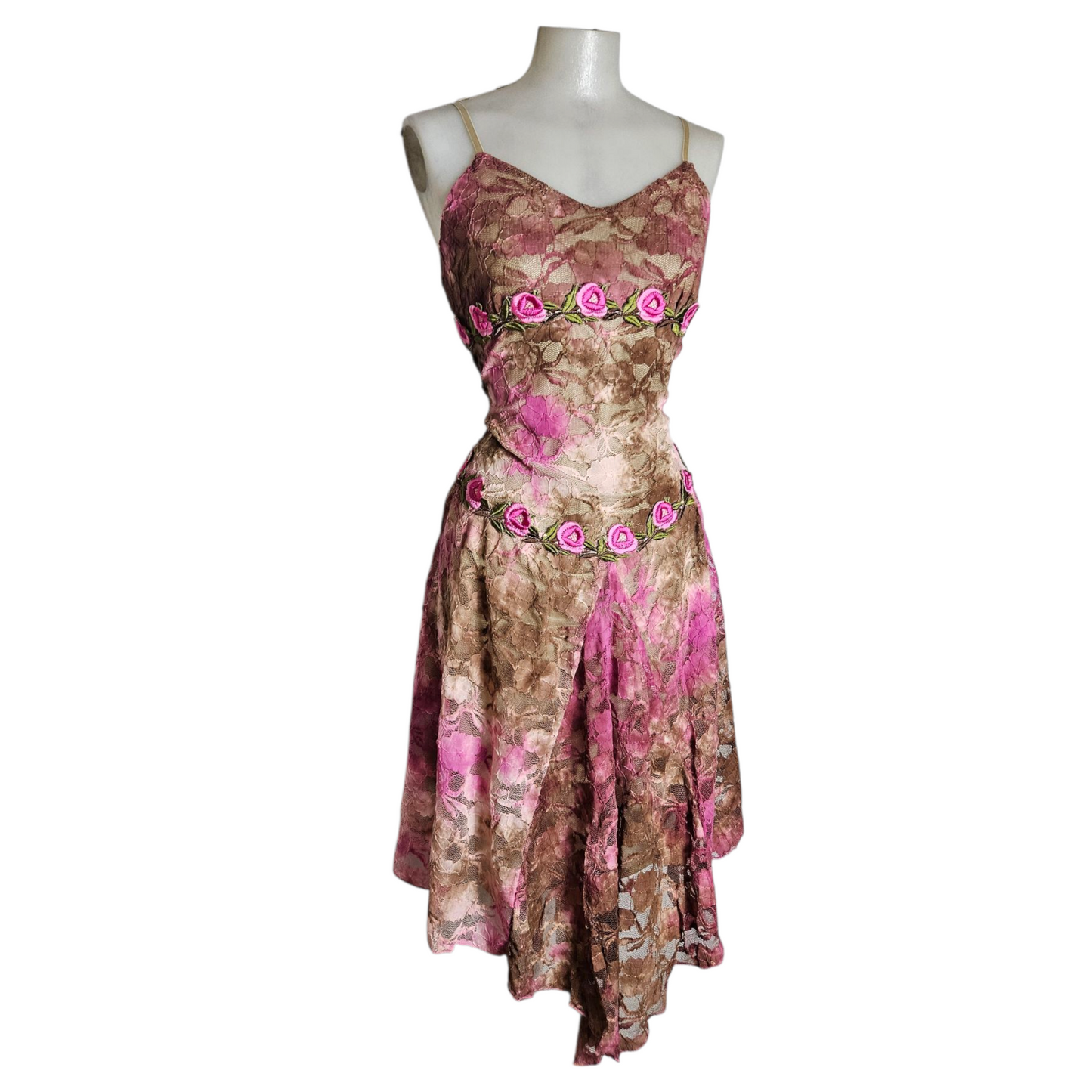 Floral embroidered lace dress