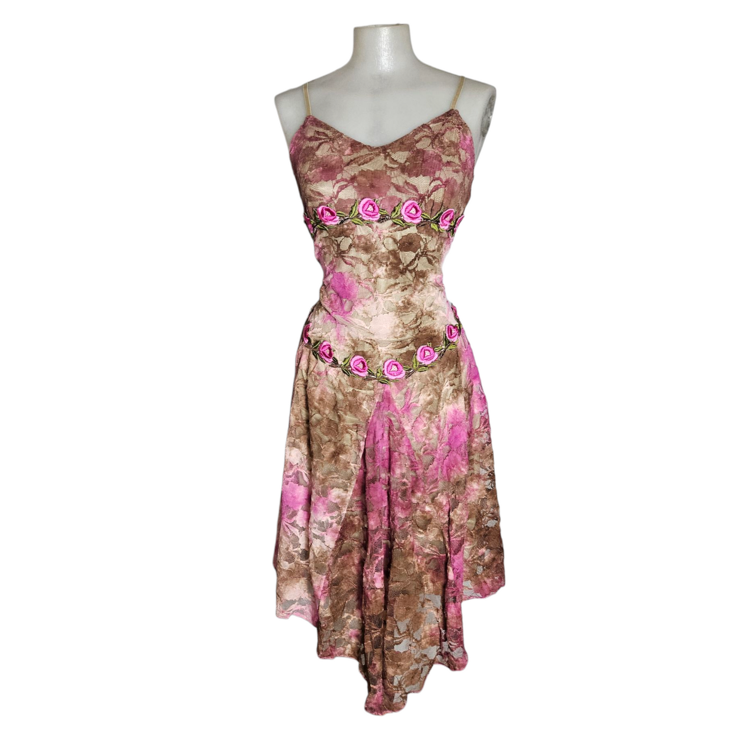 Floral embroidered lace dress