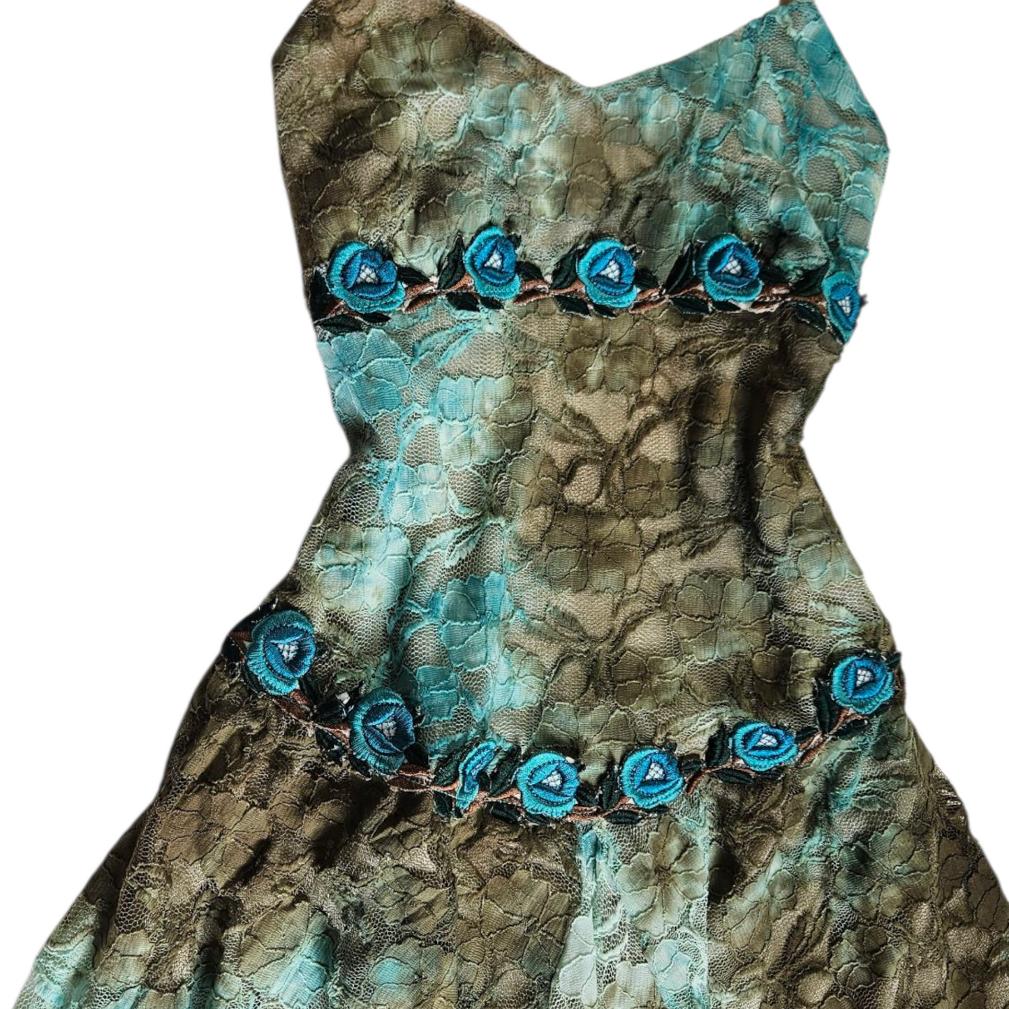 Floral embroidered lace dress