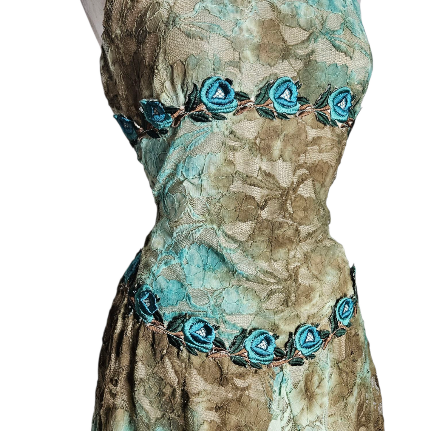 Floral embroidered lace dress