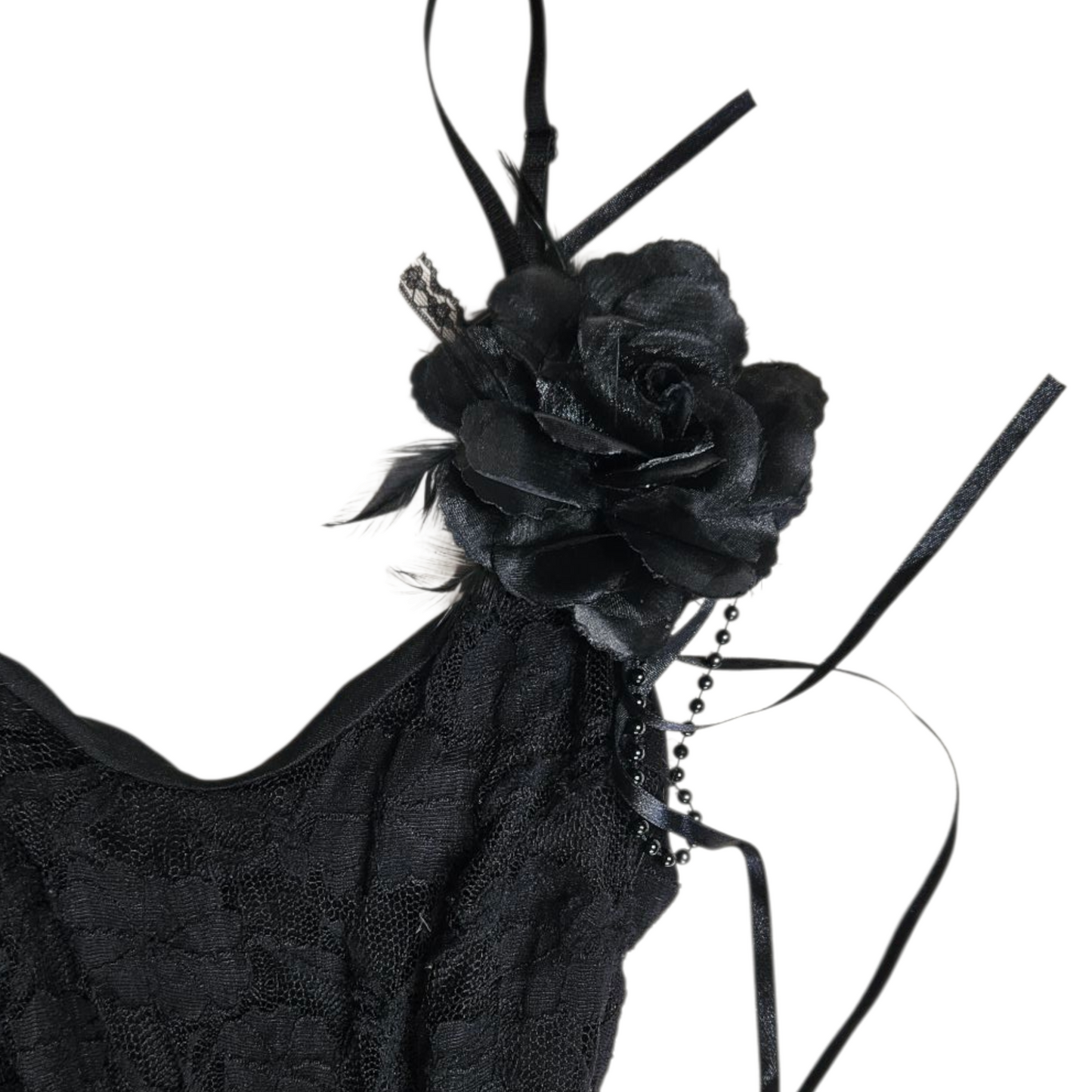Black lace asymmetrical dress