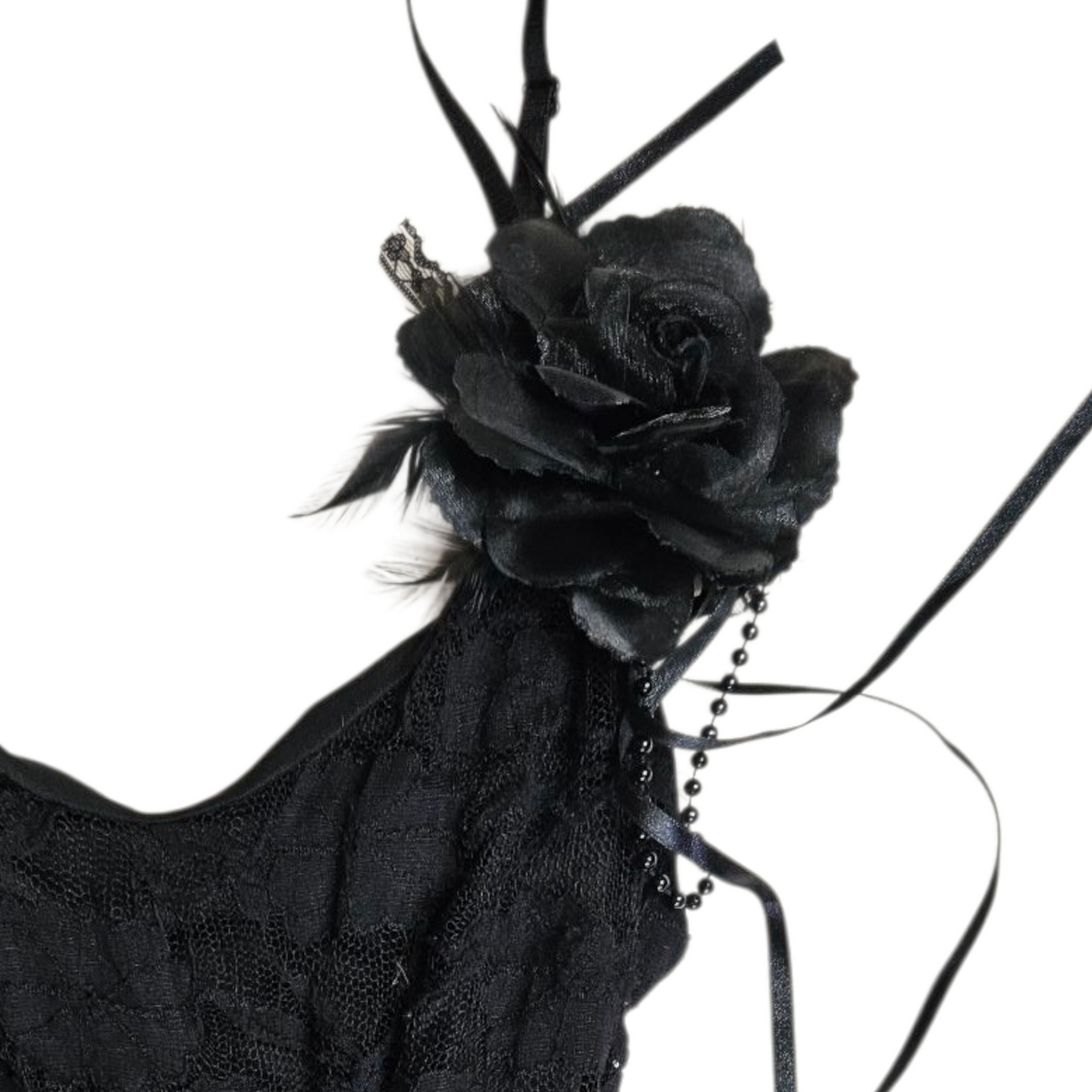 Black lace asymmetrical dress