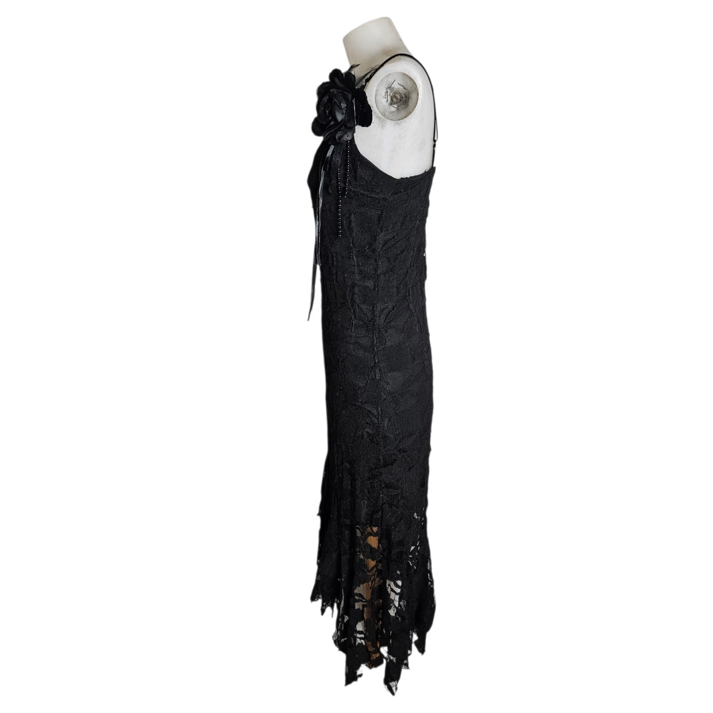 Black lace asymmetrical dress
