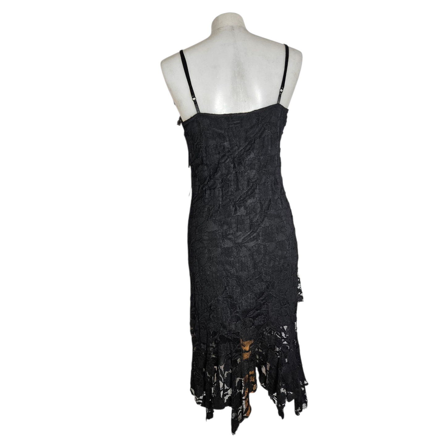 Black lace asymmetrical dress