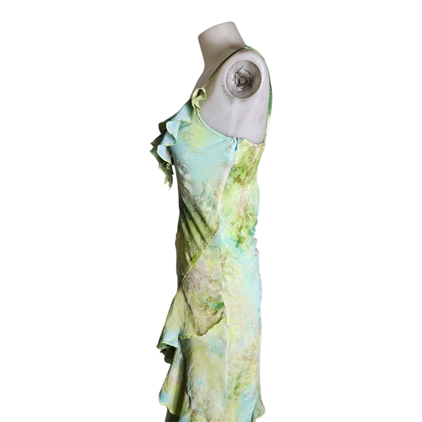 Robe en voile tie and Dye bleu et vert