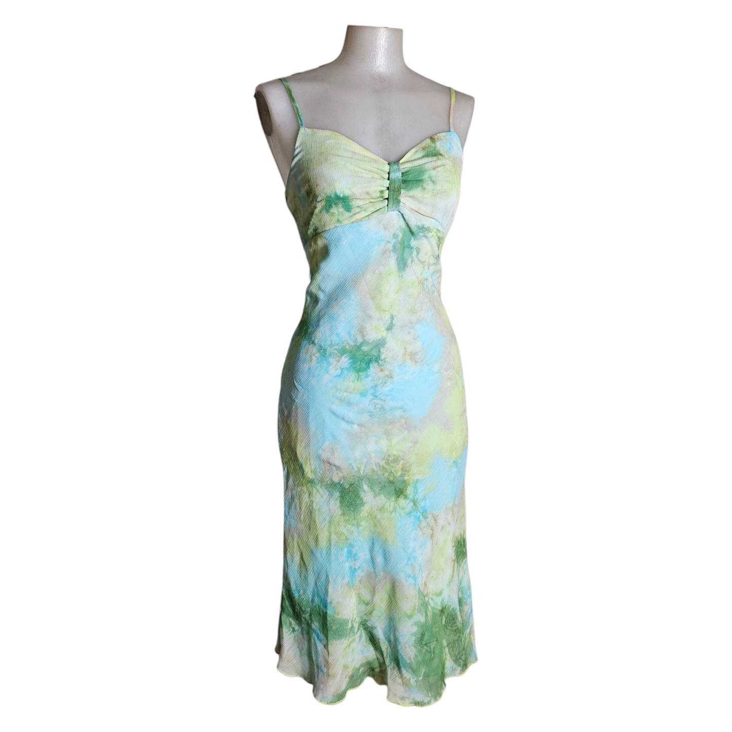 Robe en voile tie and Dye bleu et vert