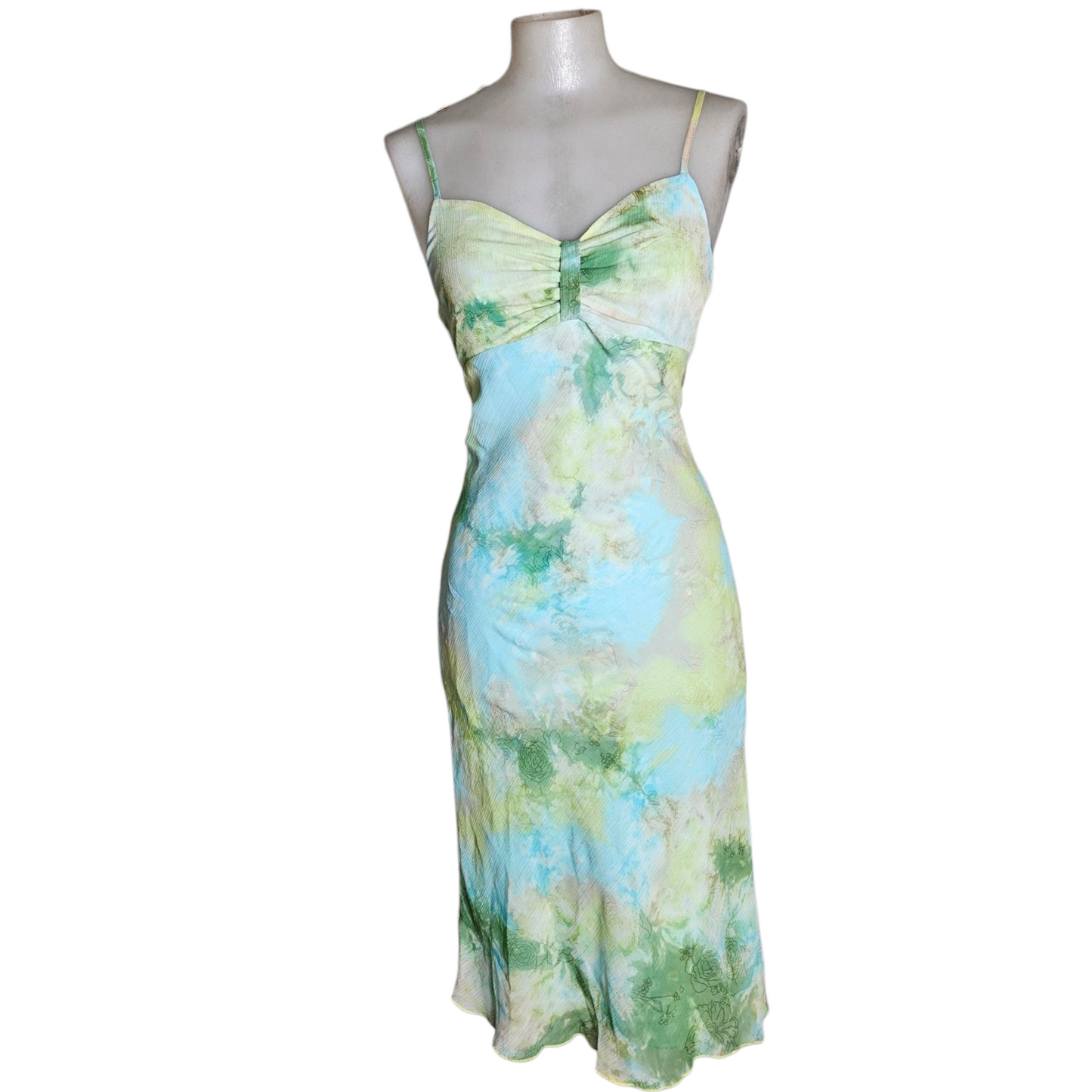 Robe en voile tie and Dye bleu et vert