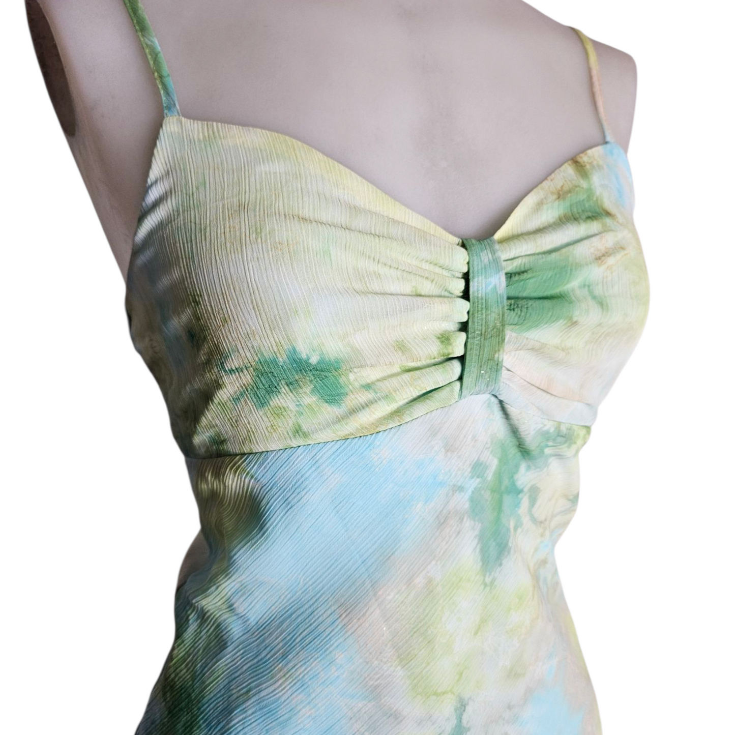 Robe en voile tie and Dye bleu et vert