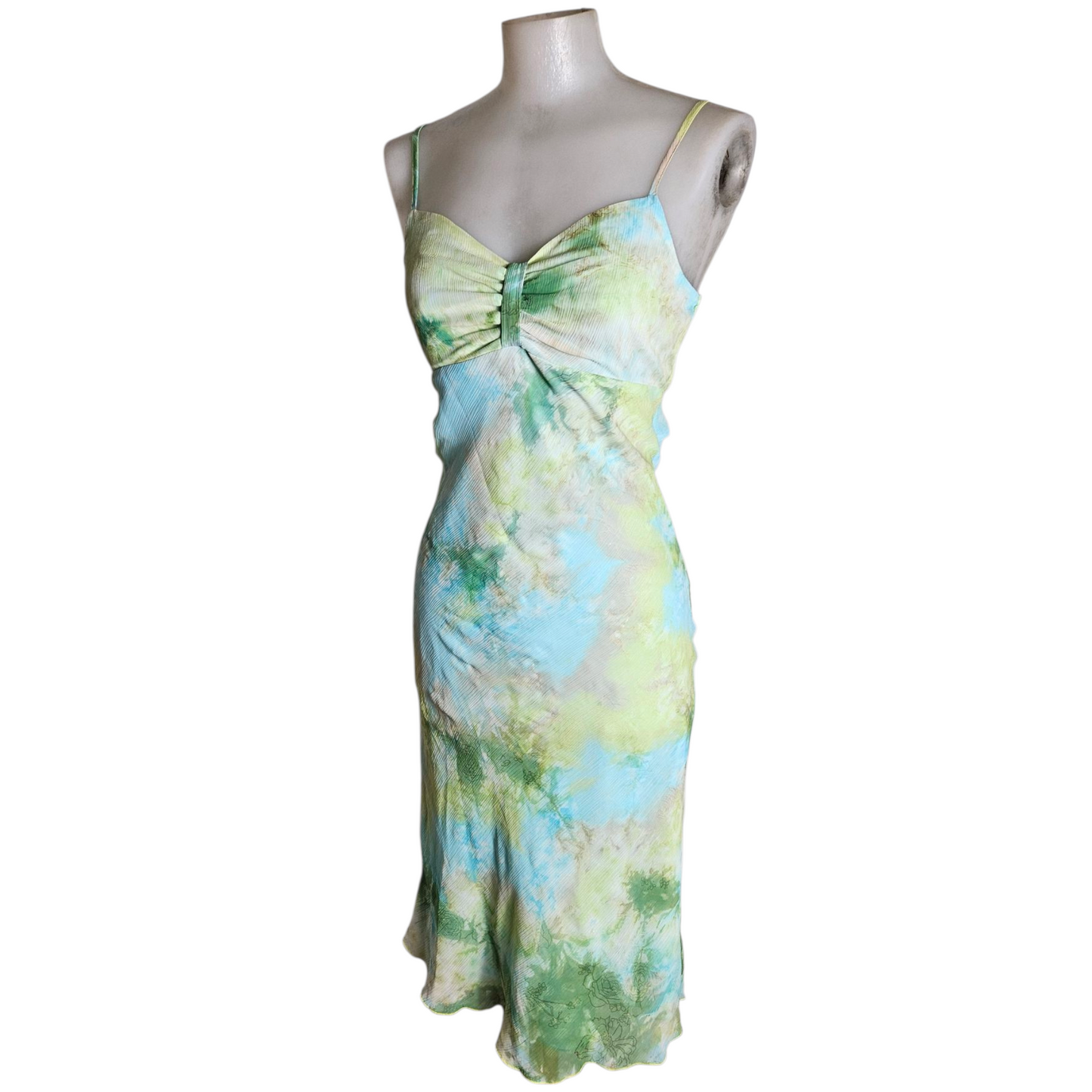 Robe en voile tie and Dye bleu et vert