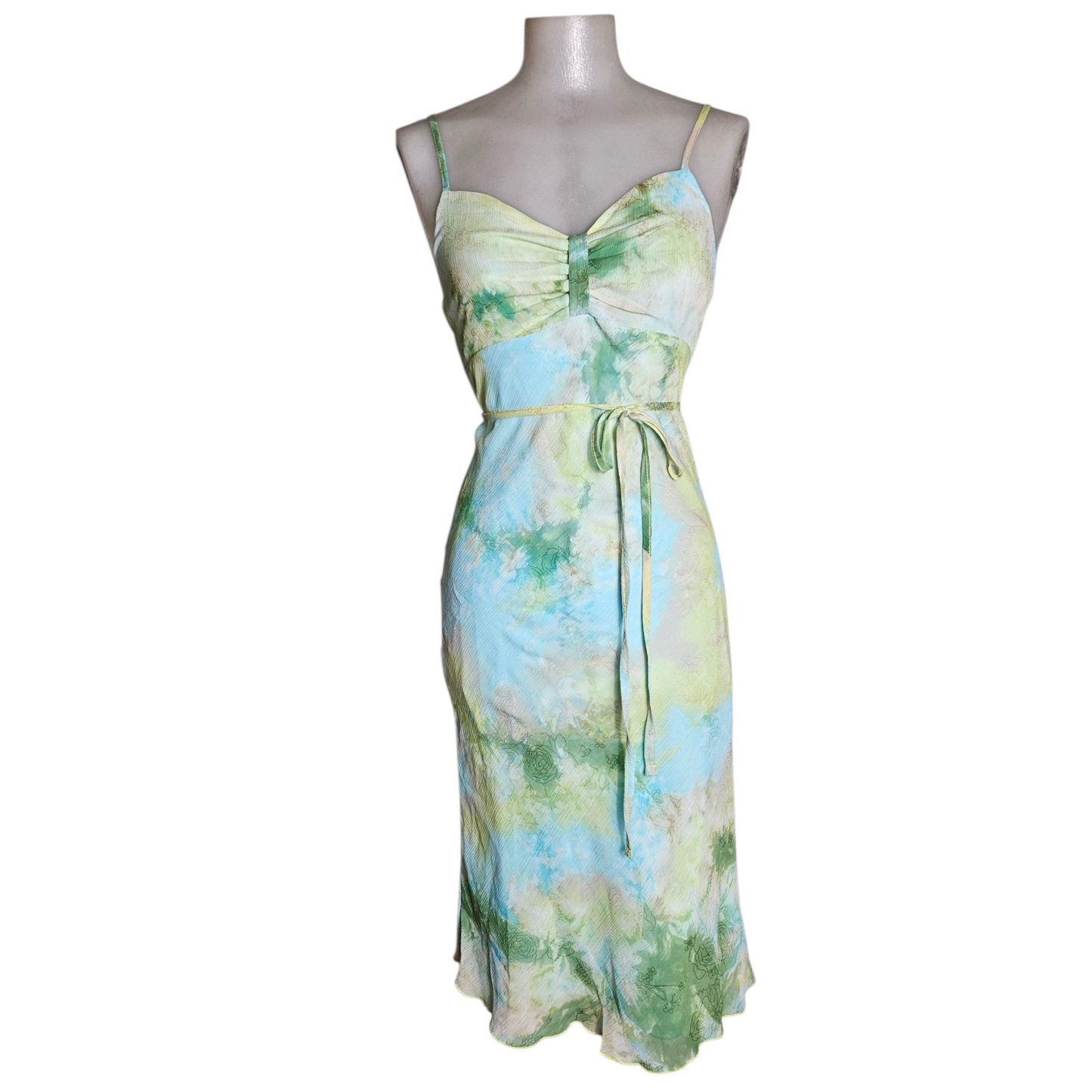 Robe en voile tie and Dye bleu et vert