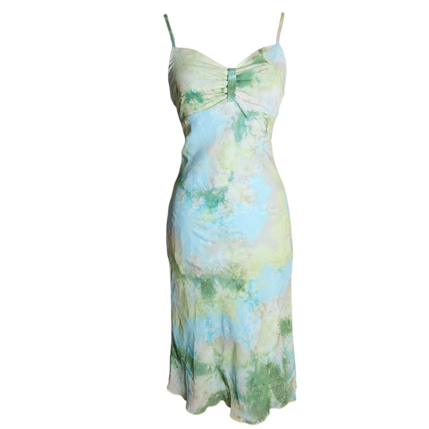 Robe en voile tie and Dye bleu et vert
