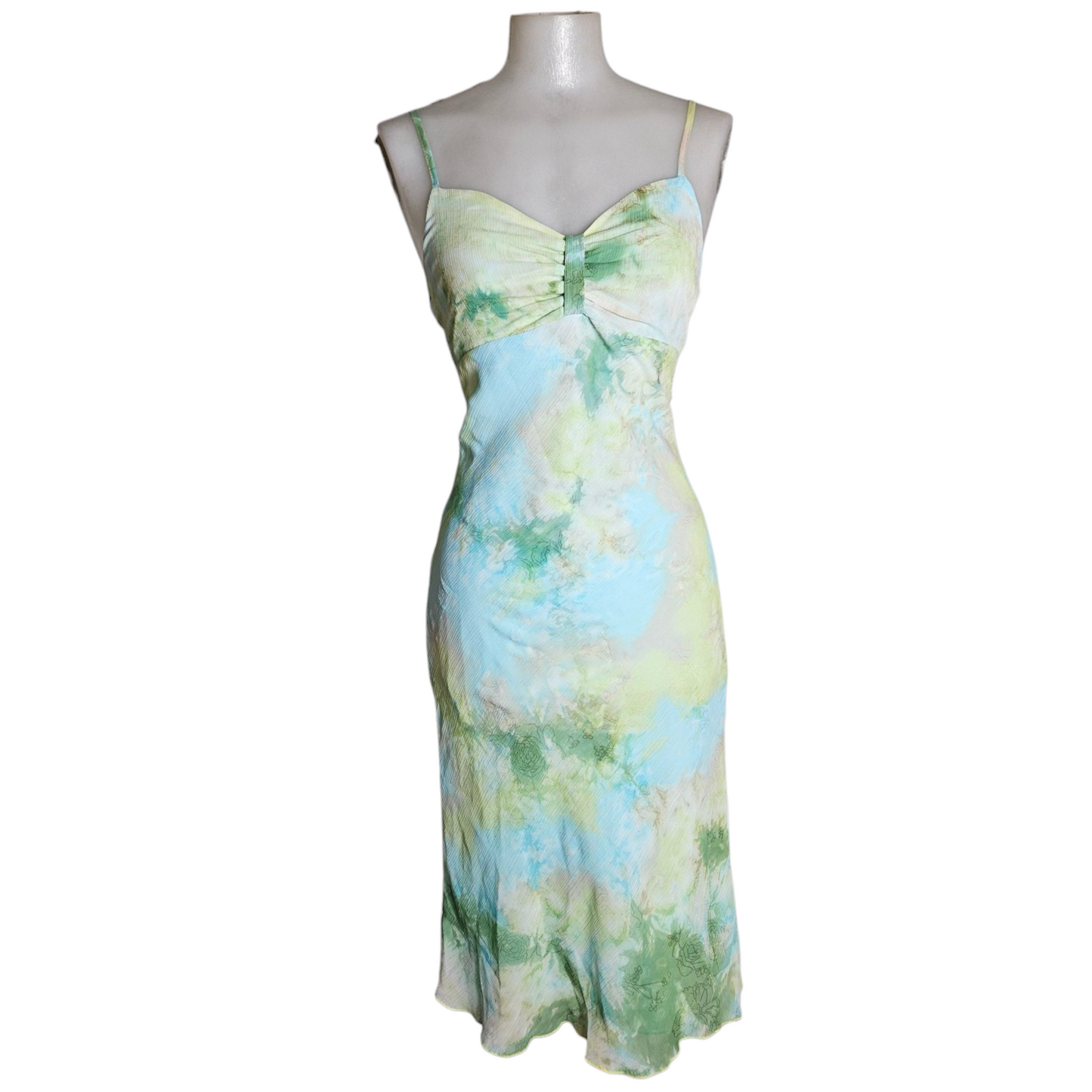 Robe en voile tie and Dye bleu et vert
