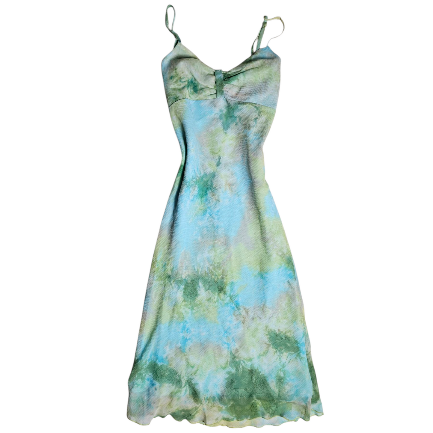 Robe en voile tie and Dye bleu et vert
