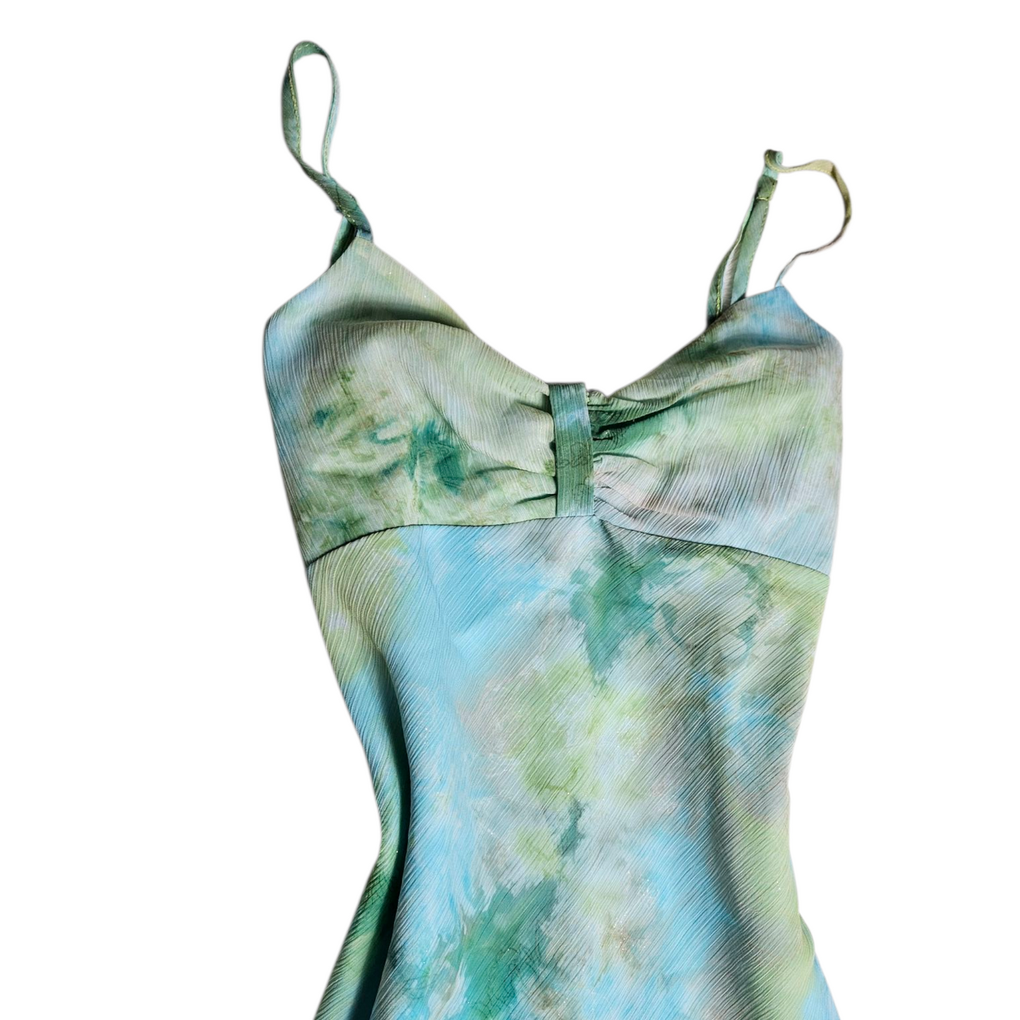 Robe en voile tie and Dye bleu et vert