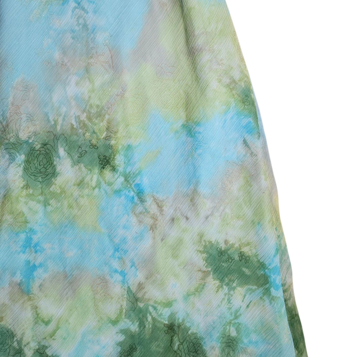 Robe en voile tie and Dye bleu et vert