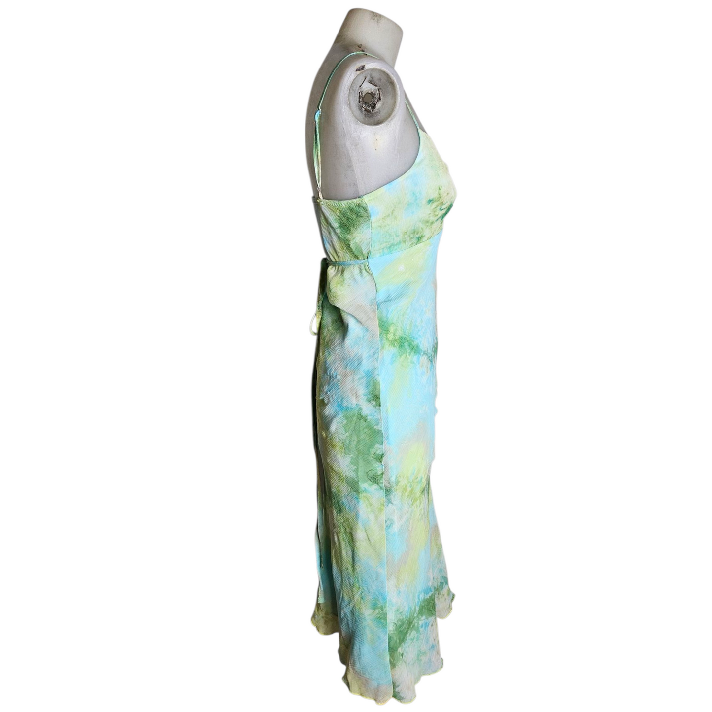 Robe en voile tie and Dye bleu et vert