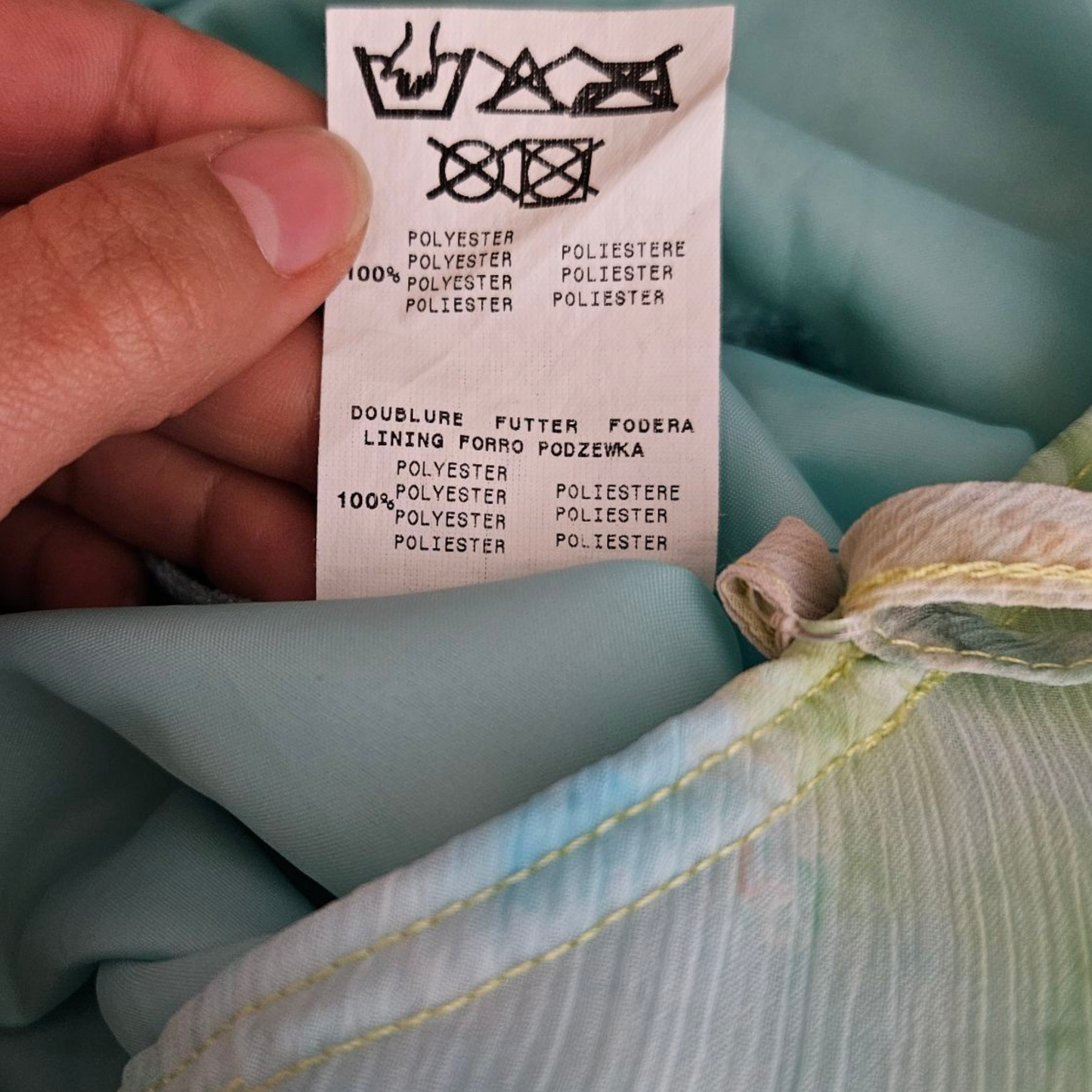 Robe en voile tie and Dye bleu et vert