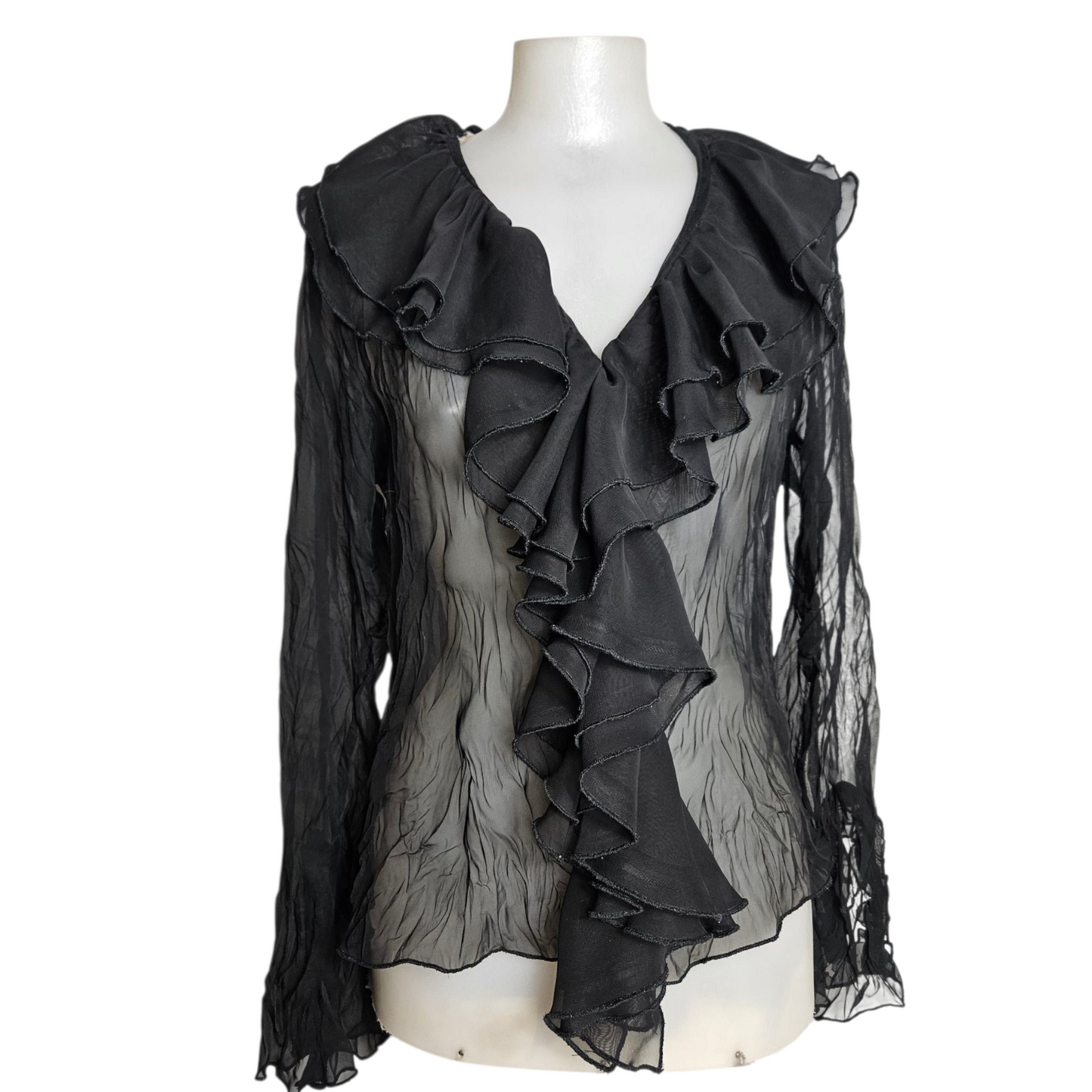 Blouse en voile à volants